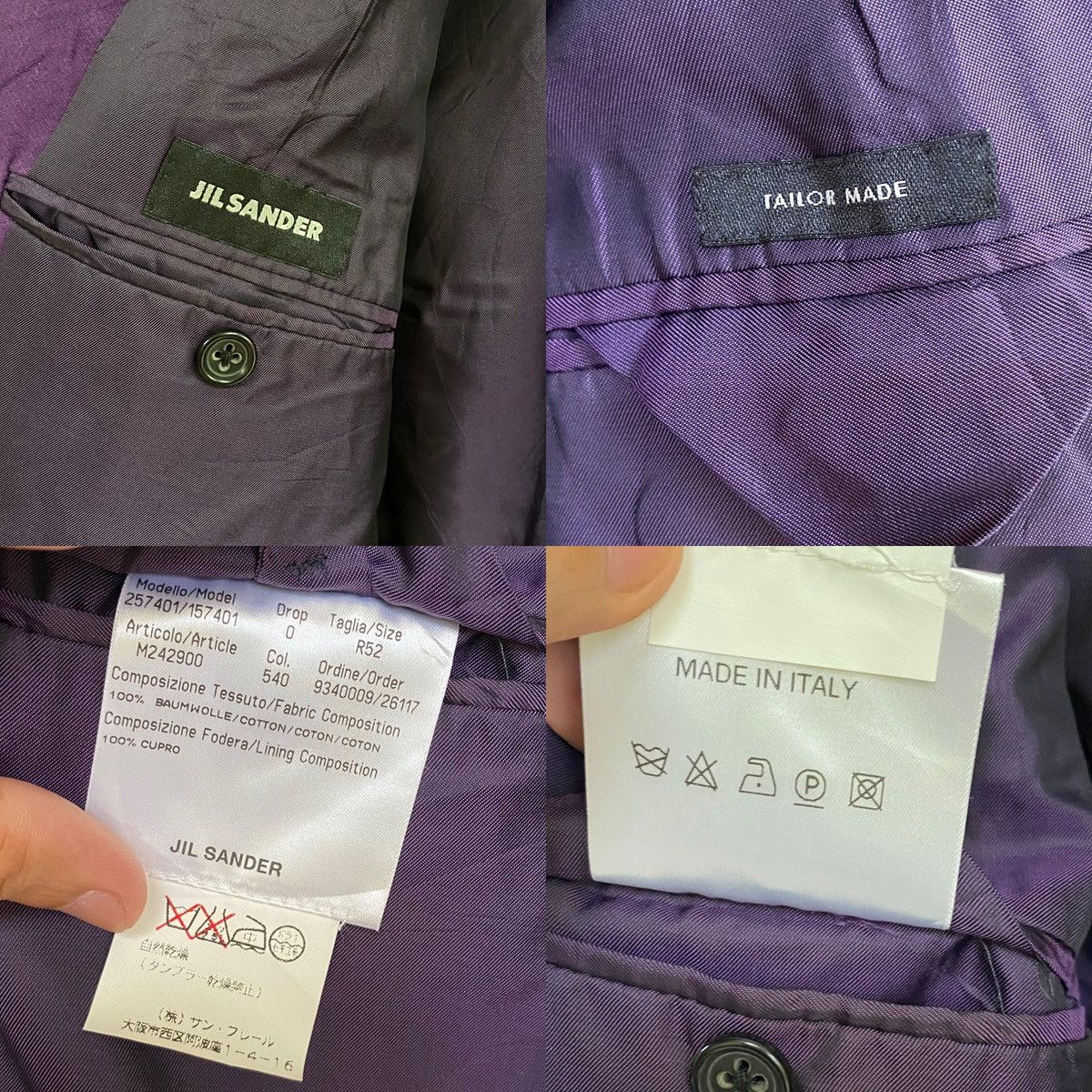 Jil Sander 💥 JIL SANDER AW11 MOLESKIN PURPLE JACKET JOKER STYLE Size US L / EU 52-54 / 3 - 12 Thumbnail