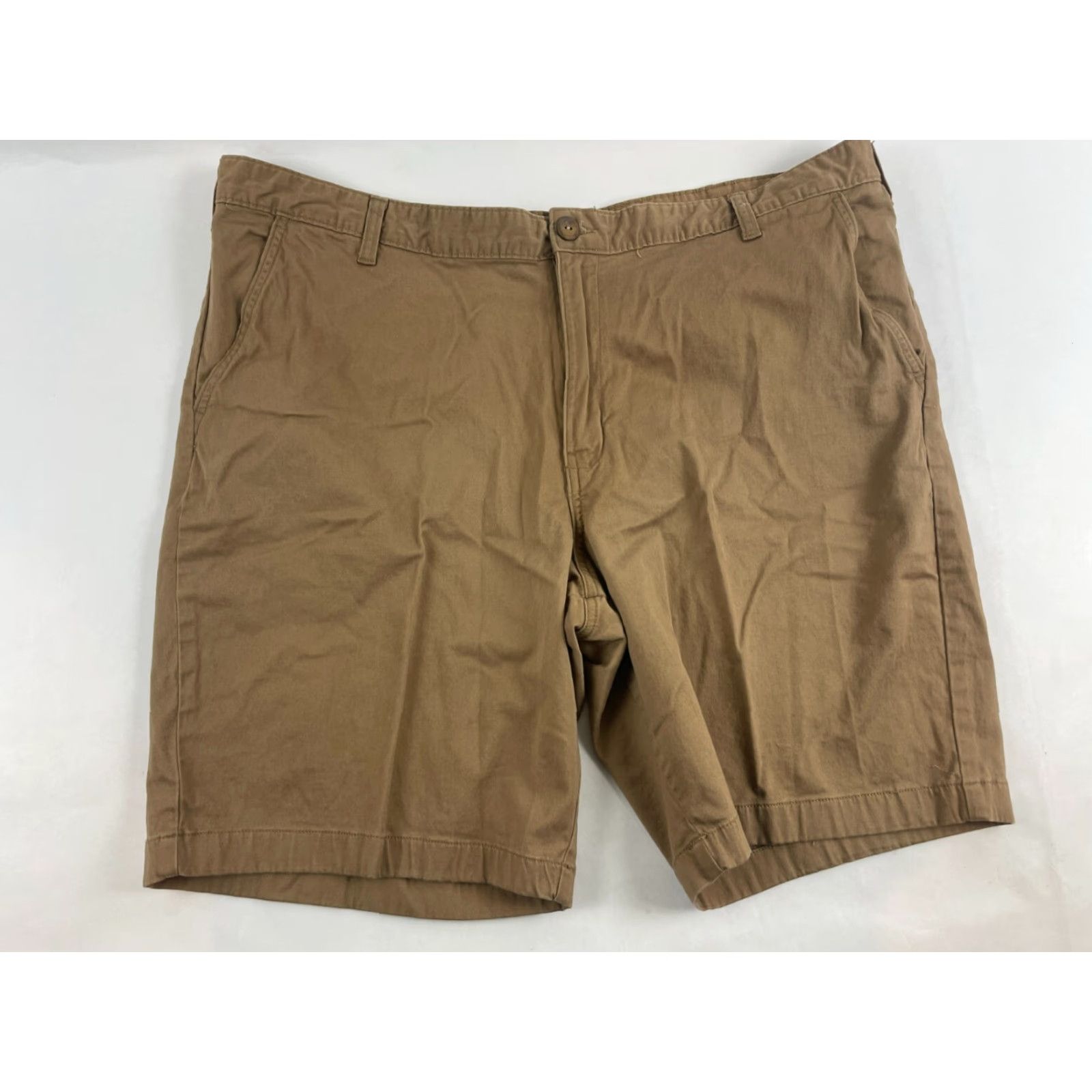 George George Chino Shorts Men's 42 Brown Flat Front Back Pockets Casual, Travel Cotton Spandex Regular Waist 42 Mens Chino Shorts Brown Pockets Size US 42 / EU 58 - 2 Thumbnail