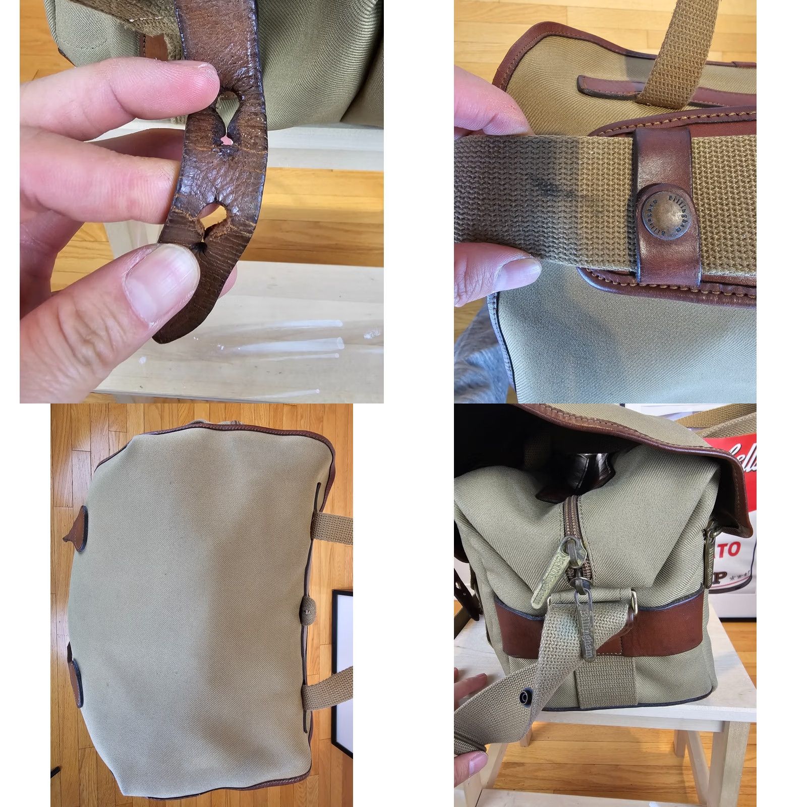 Vintage VINTAGE Billingham CAMERA Shoulder Bag CROSS BAG with Leather Trim - Beige Canvas Leather Size ONE SIZE - 8 Thumbnail