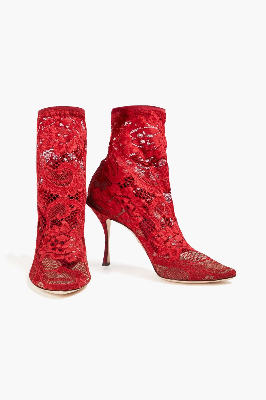 Dolce & Gabbana o1y0825 Spool Heel Ankle Boots in Red Size US 7 / IT 37 - 4 Thumbnail