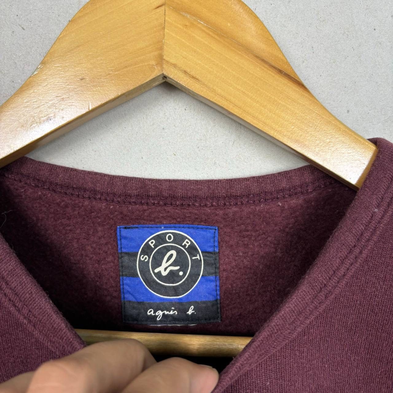 agnes b. Vintage Agnes b. Sport Logo Sweatshirt Burgundy Pullover Size US S / EU 44-46 / 1 - 4 Thumbnail