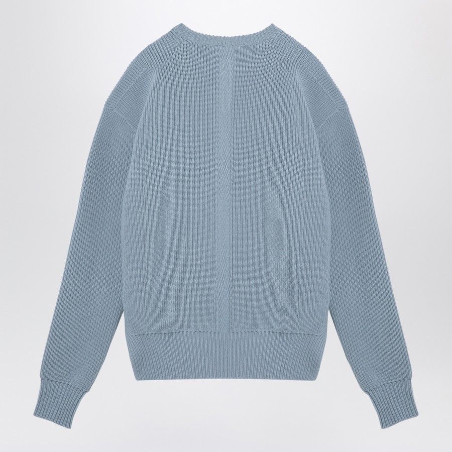 Rick Owens o1d2blof0724 Wool Crew neck Sweater in Light Blue Size US S / EU 44-46 / 1 - 2 Thumbnail