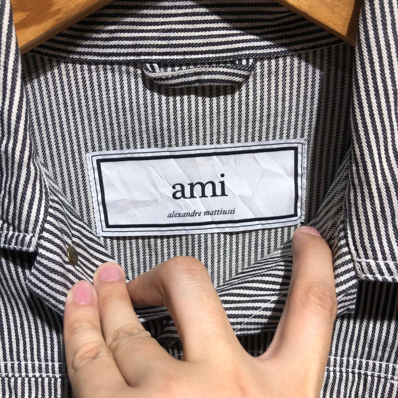 AMI Ami Paris Alexandre Mattiussi Denim striped jacket Size US S / EU 44-46 / 1 - 14 Thumbnail