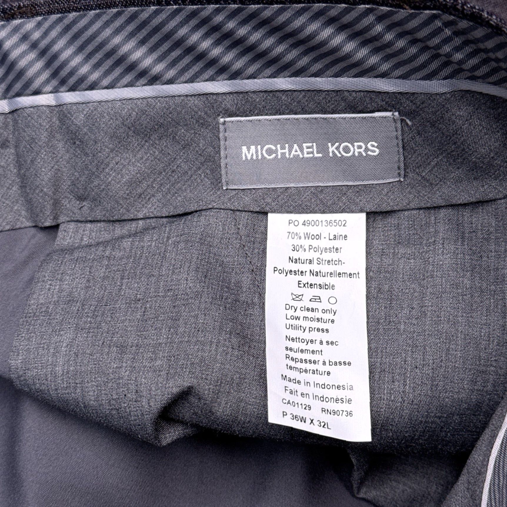 Michael Kors Michael Kors Pants Mens 36x32 Malone Plaid Wool New Formal Dress Pants Gray Straight Leg Classic City Size US 36 / EU 52 - 7 Thumbnail