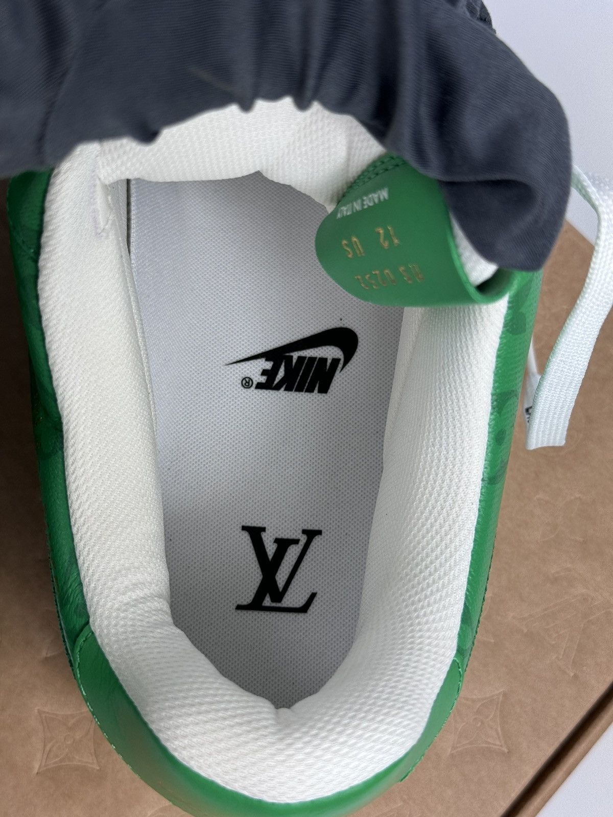Louis Vuitton AIR FORCE 1 GREEN MONOGRAM SNEAKERS (VERY RARE SIZE) Size US 12 / EU 45 - 11 Thumbnail
