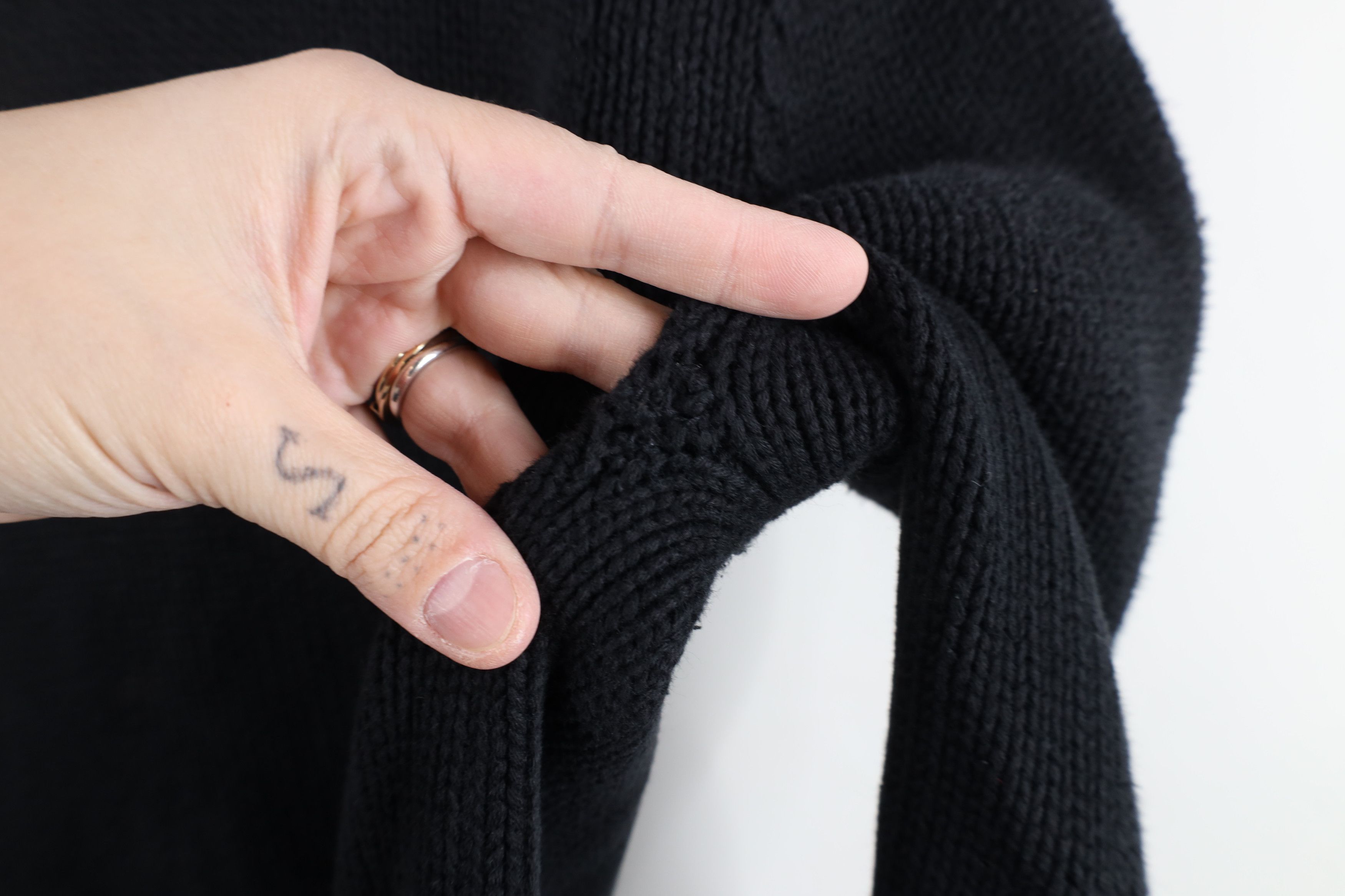 Vintage Vintage 90s Streetwear Cotton Knit Turtleneck Sweater Black Size L / US 10 / IT 46 - 5 Thumbnail