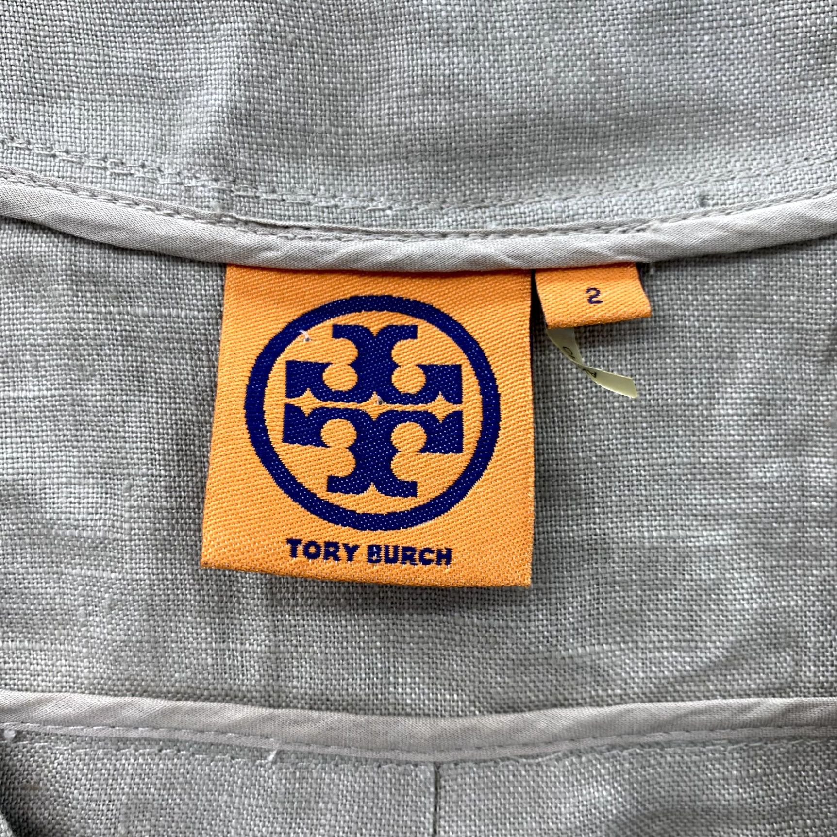 Tory Burch Tory Burch Dress Women's 2 Khaki V-Neck Linen Shift Classic core Safari Office Size XS / US 0-2 / IT 36-38 - 3 Thumbnail