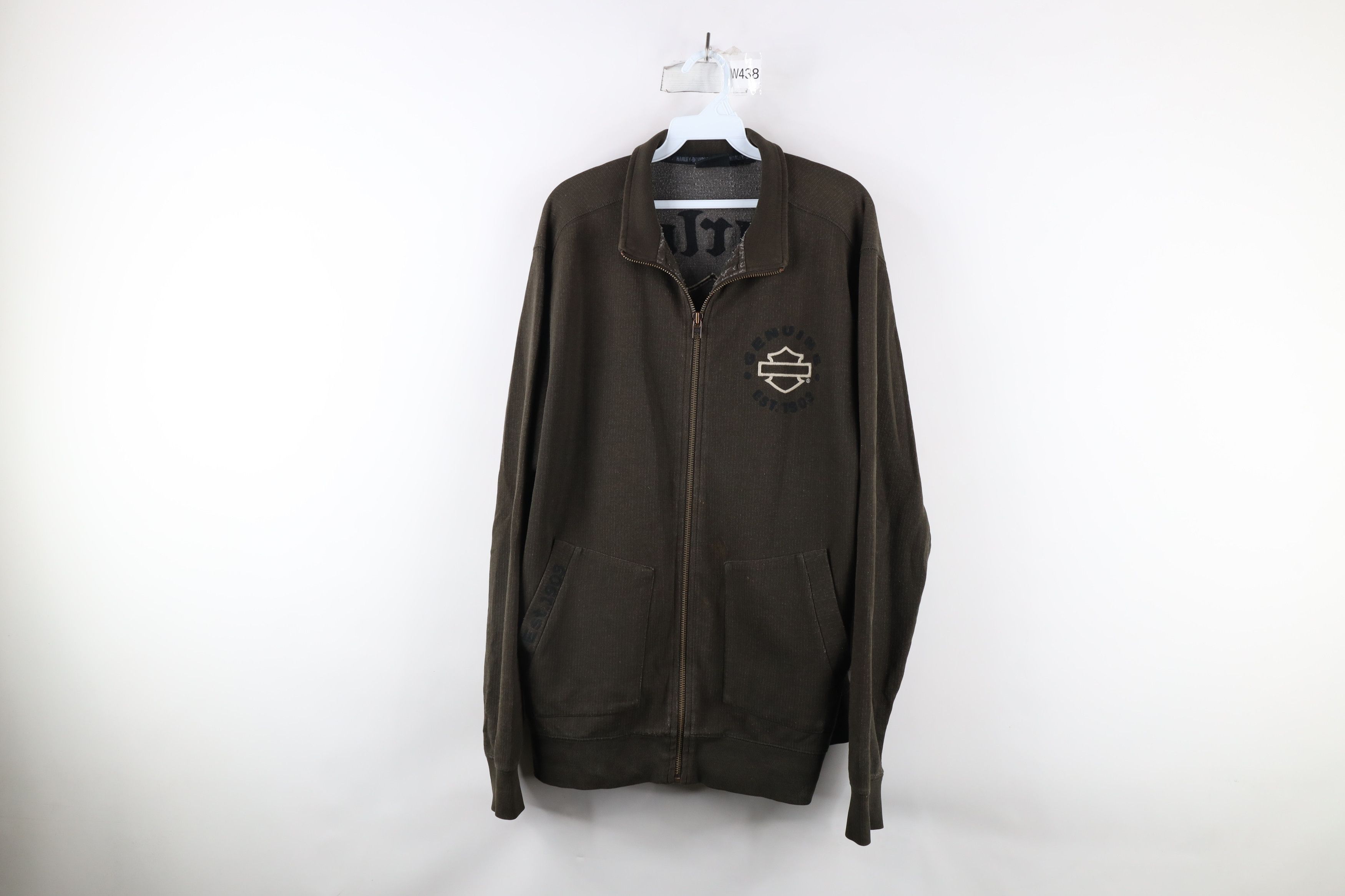 Harley Davidson × Vintage Vintage Harley Davidson Out Chain Stitch Full Zip Jacket Size US XL / EU 56 / 4 - 1 Thumbnail