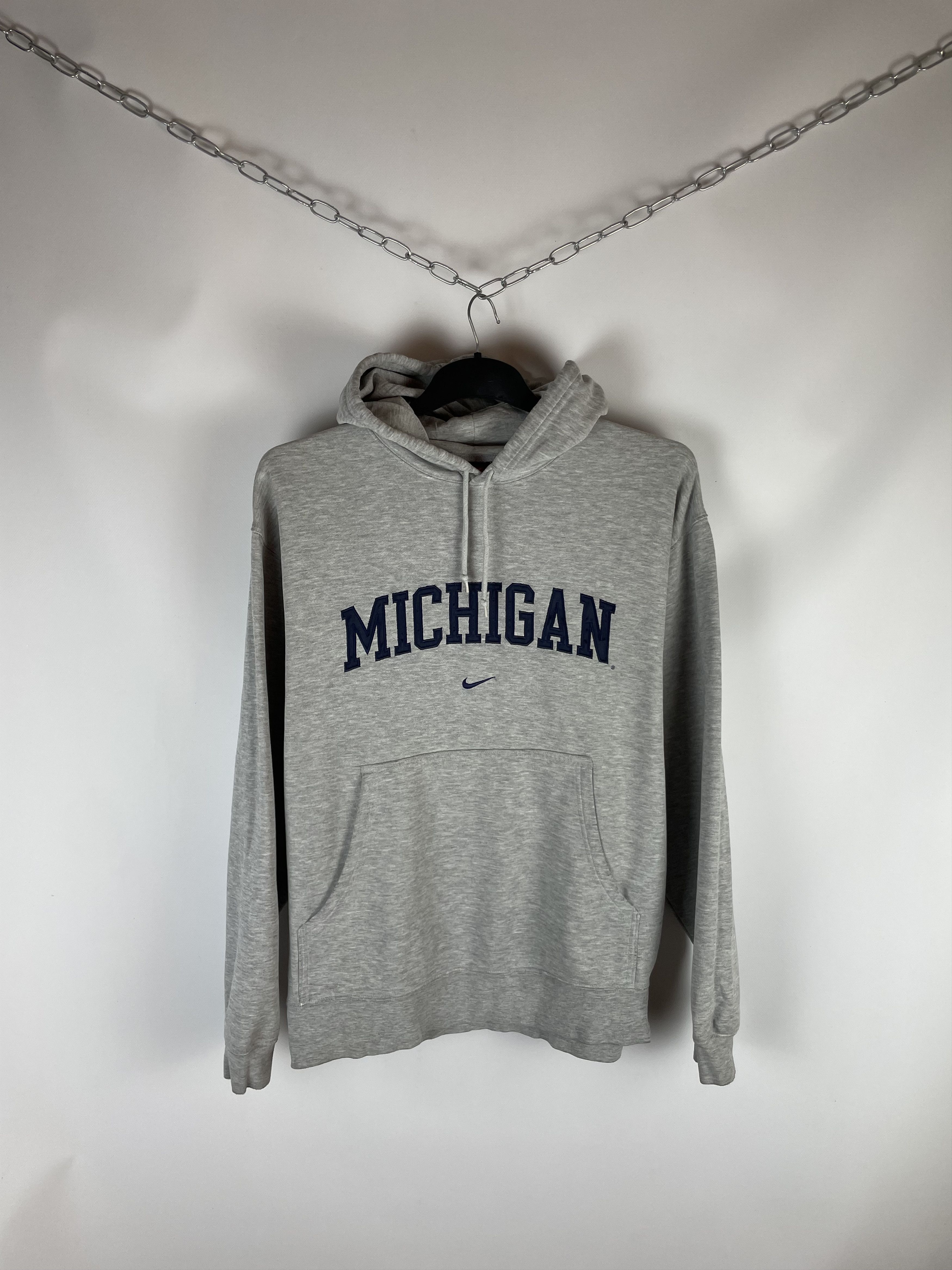 Nike × Vintage Vintage Michigan Nike center swoosh hoodie sweatshirt Size US L / EU 52-54 / 3 - 1 Thumbnail