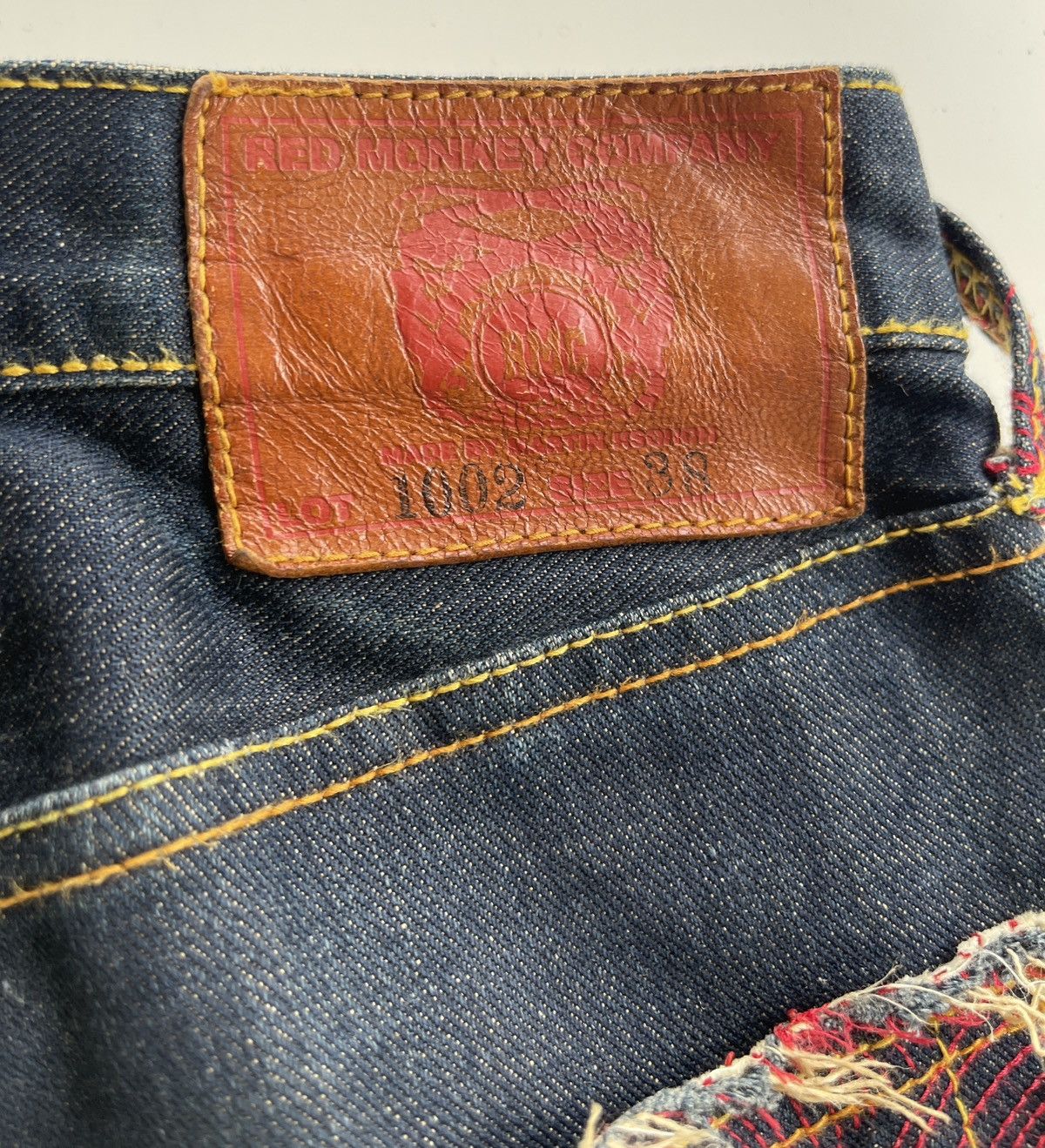 Red Monkey RMC Jeans Scarlet Tsunami Wave By Martin Ksohoh Size US 39 - 10 Thumbnail