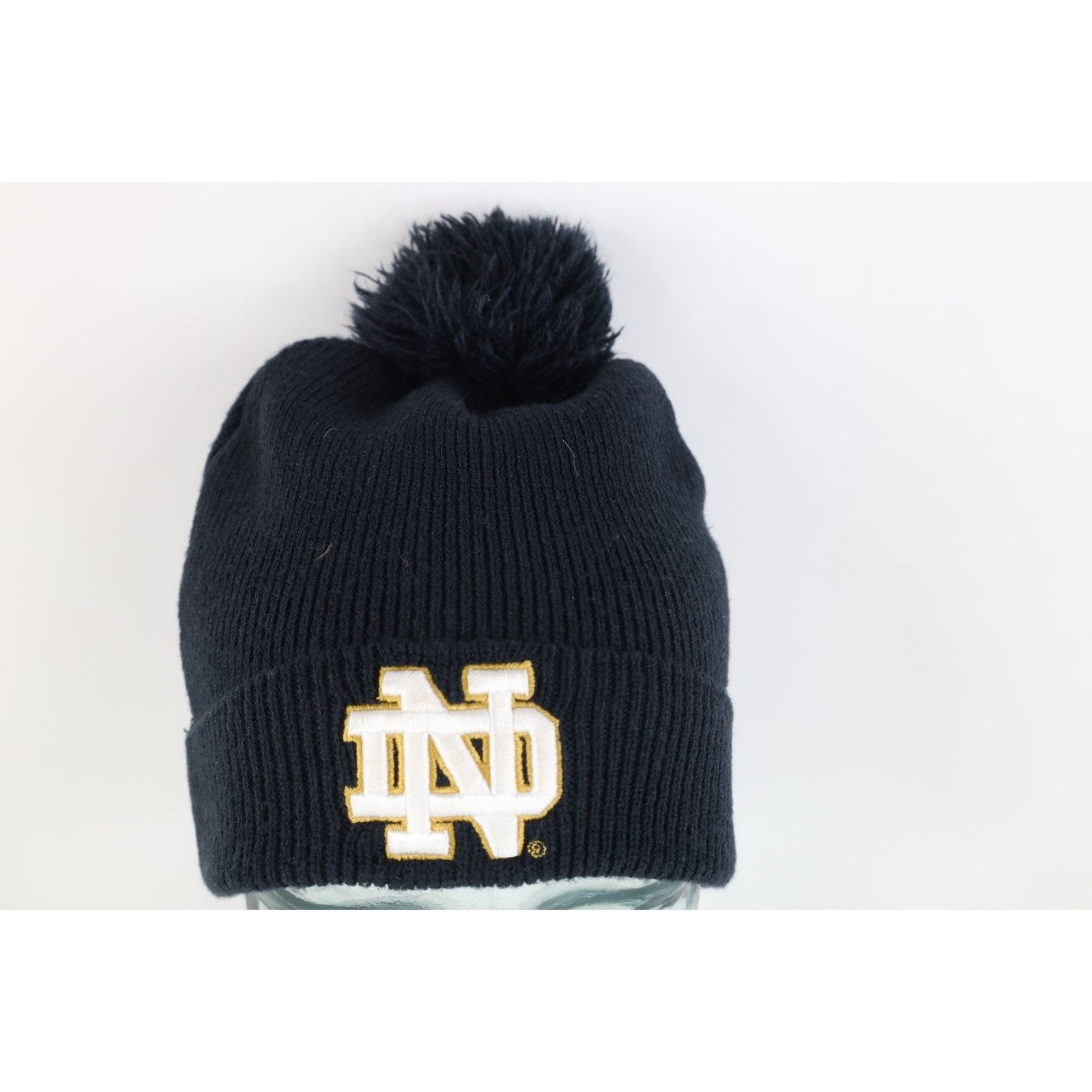 New Era Vintage New Era Notre Dame University Knit Pom Beanie Hat Size ONE SIZE - 1 Thumbnail