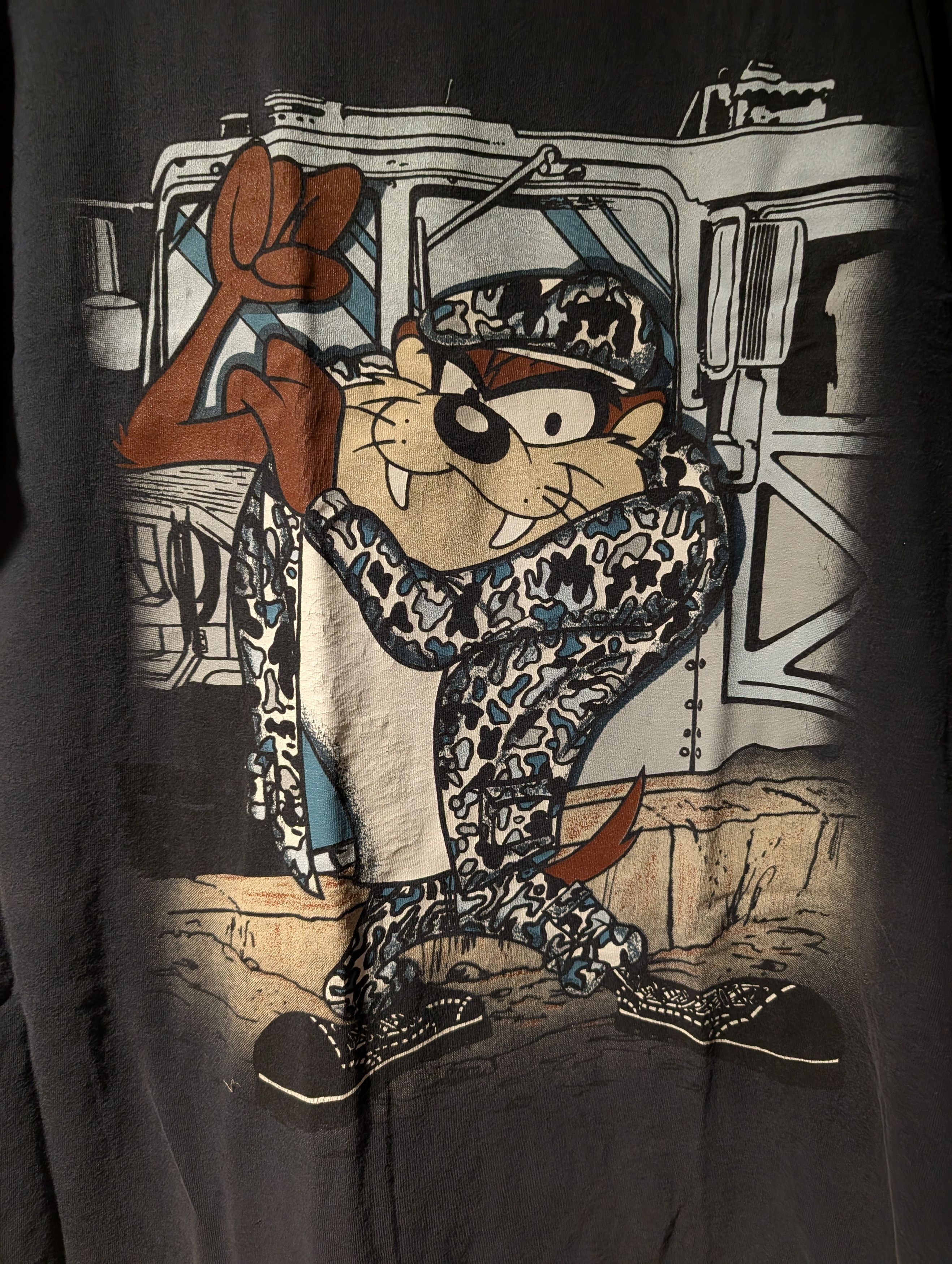 Cartoon Network Vintage 90s Looney Tunes Taz Subway New York Large T-Shirt Size US L / EU 52-54 / 3 - 2 Thumbnail