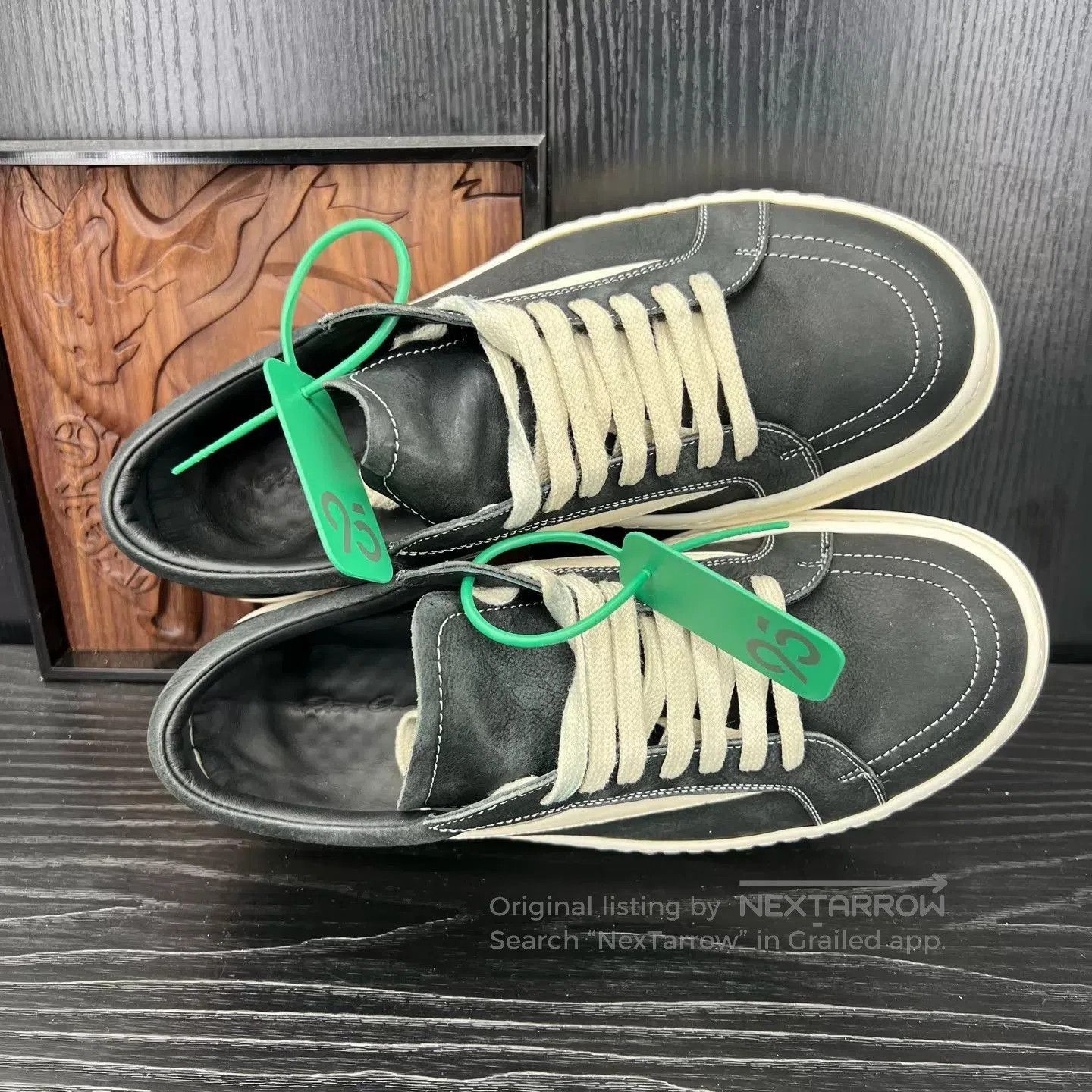 Rick Owens Black Low-Top Sneakers Size 7. Size US 7 / EU 40 - 8 Thumbnail