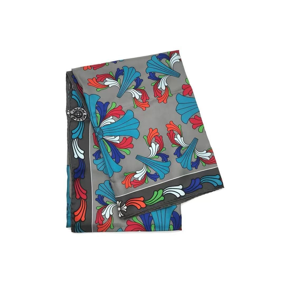 Chrome Hearts Chrome Hearts Multi Color Cross Logo Silk Scarf Size ONE SIZE - 3 Thumbnail