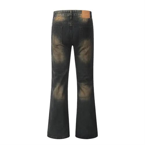 Japanese Brand VIBE Men's distressed split patchwork loose flared jeans Size US 32 / EU 48 - 3 Thumbnail