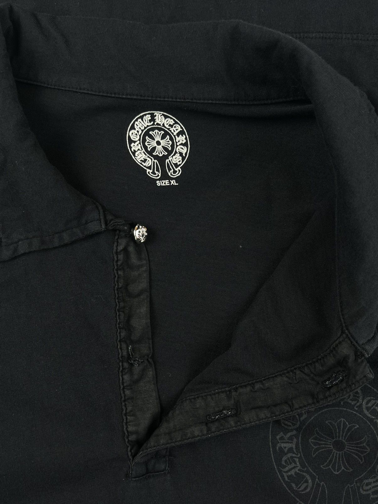 Chrome Hearts Chrome Hearts Vintage Silver Button Horseshoe Polo Shirt Size US XL / EU 56 / 4 - 4 Thumbnail