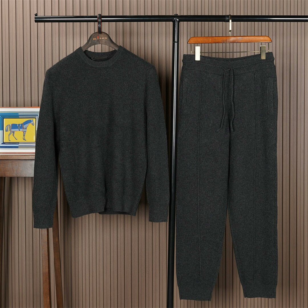 Agnona Agnona Men's Dark Gray Cashmere Set Size US 34 / EU 50 - 1 Thumbnail