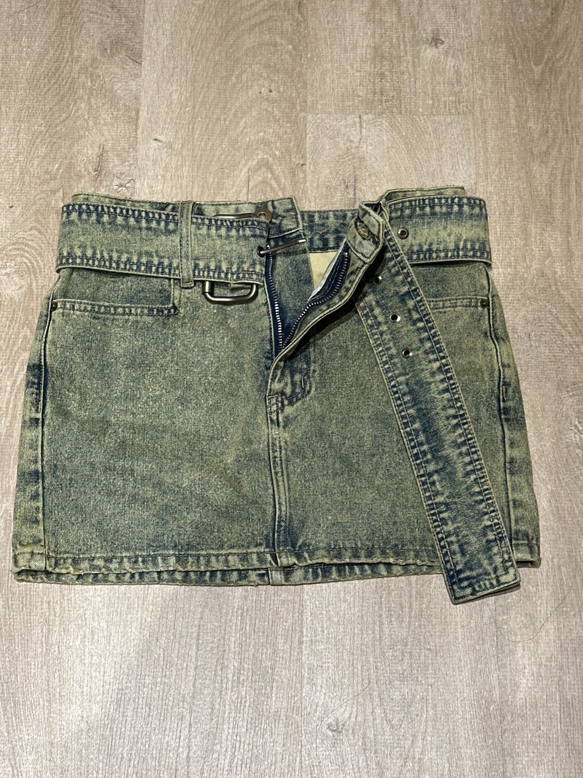 Other wide belt bronzer low waist vintage feeling denim skirt Size 24" / US 00 / IT 34 - 2 Thumbnail
