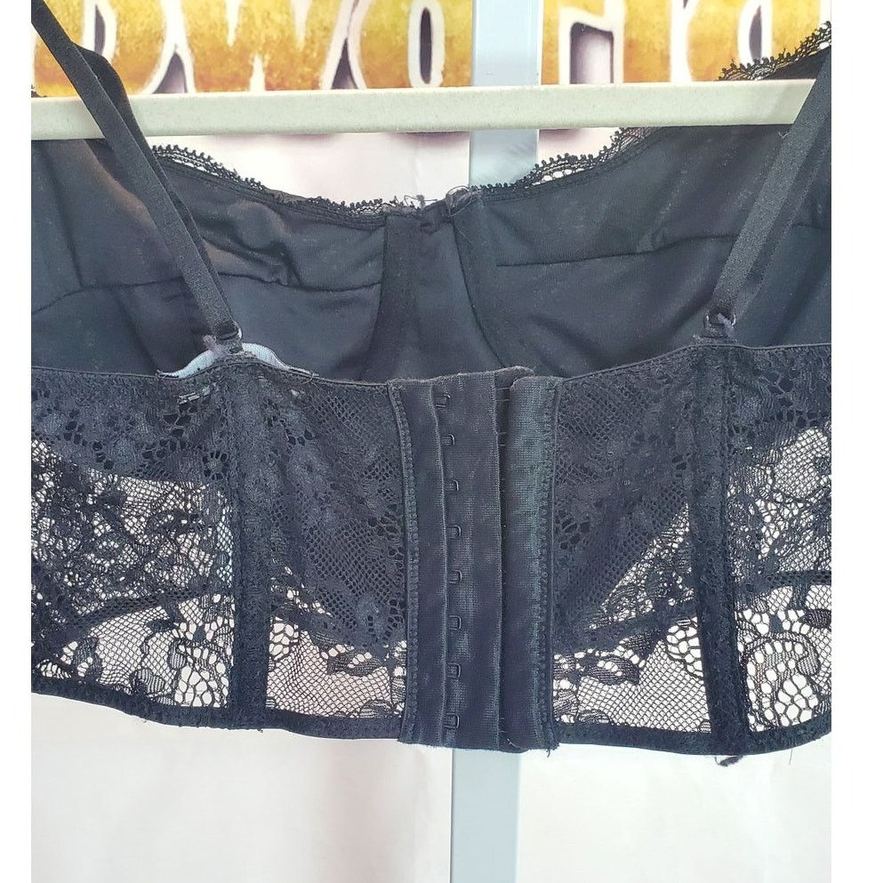 Stradivarius Stradivarius Black Lace Bustier Corset Top Size L Size ONE SIZE - 2 Thumbnail