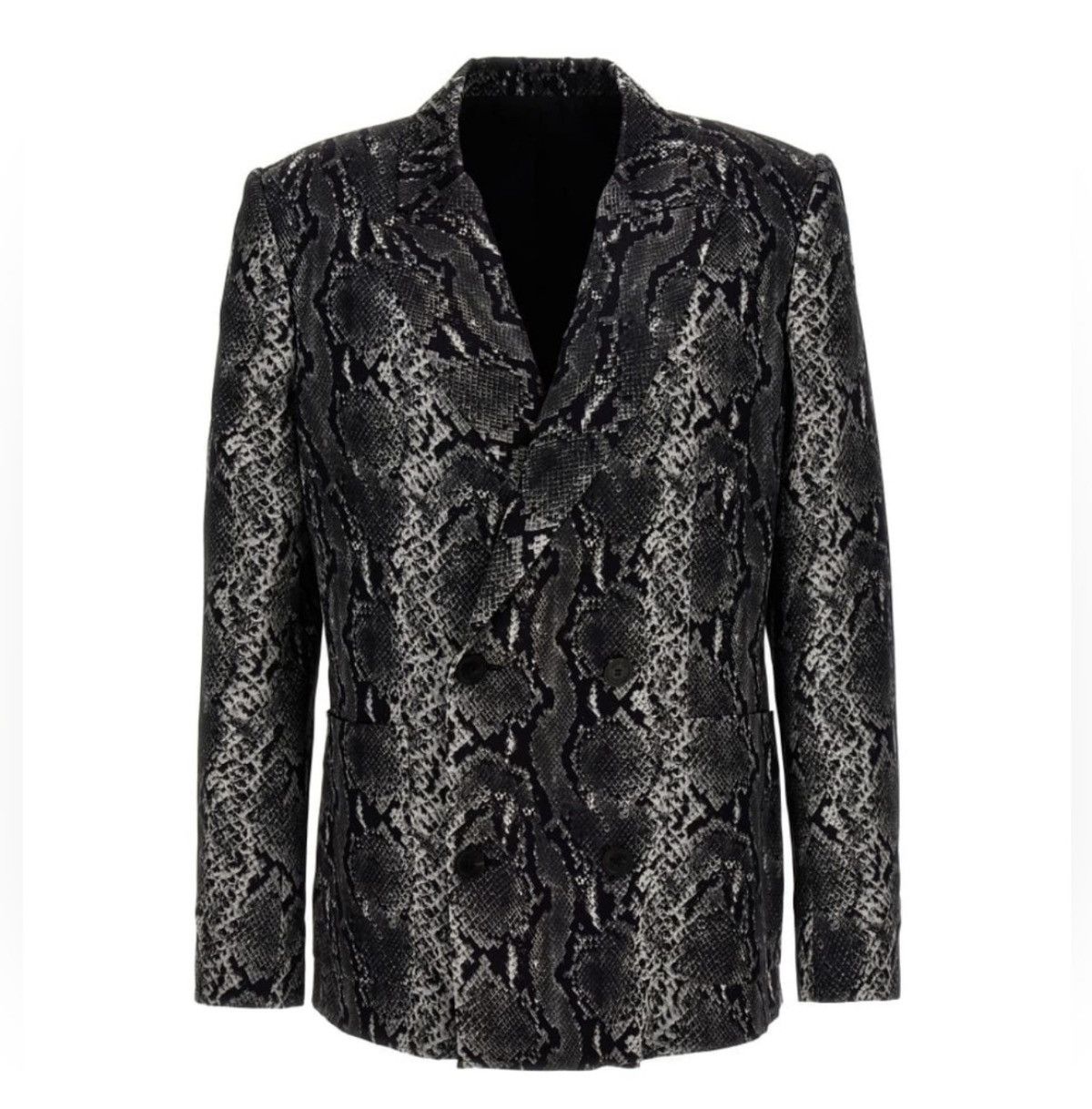 Balmain Balmain Double Breasted Silk Snake Print Blazer Jacket Sz 56 Size 54R - 11 Thumbnail