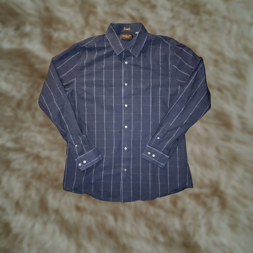 Vintage Fairlane & Sons Button-Up Shirt Men XLT Blue Check Long Sleeve Workwear Casual Shirt Size US XL / EU 56 / 4 - 1 Thumbnail
