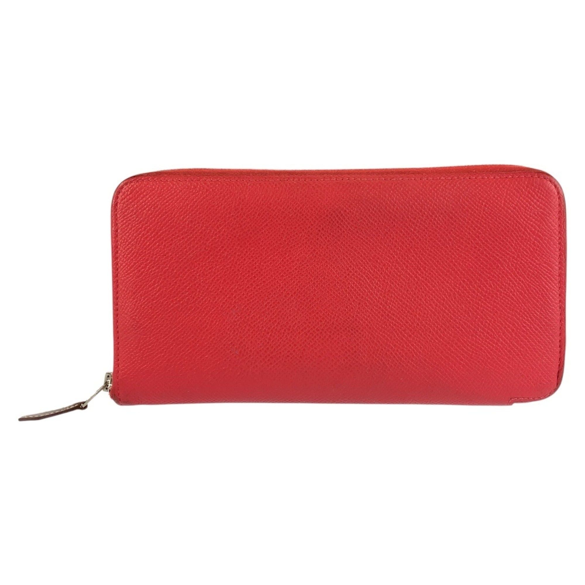 Hermes HERMES Azap Long Silk In Red with Silver Hardware, Veau Epsom Leather, Wallet, X Stamp, Women's Size ONE SIZE - 1 Thumbnail