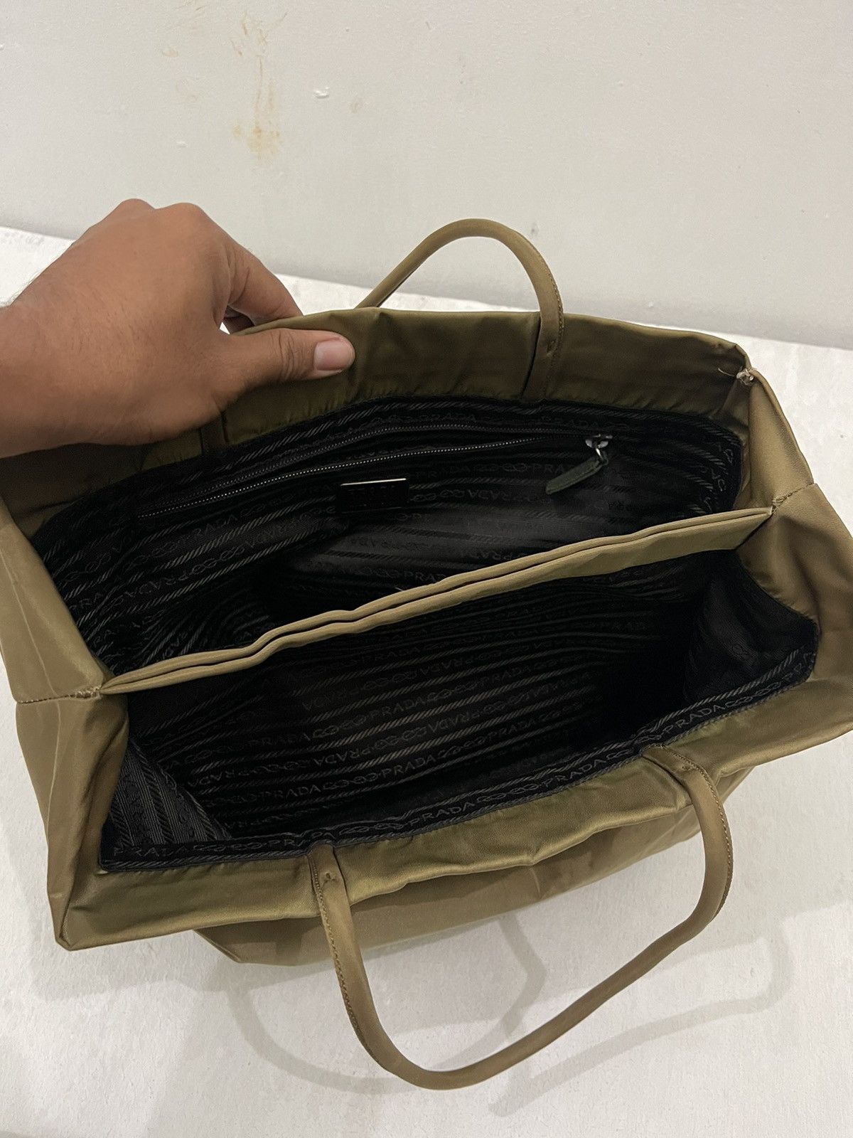Designer × Prada Prada Nylon Brown Tote Bag Size ONE SIZE - 9 Thumbnail