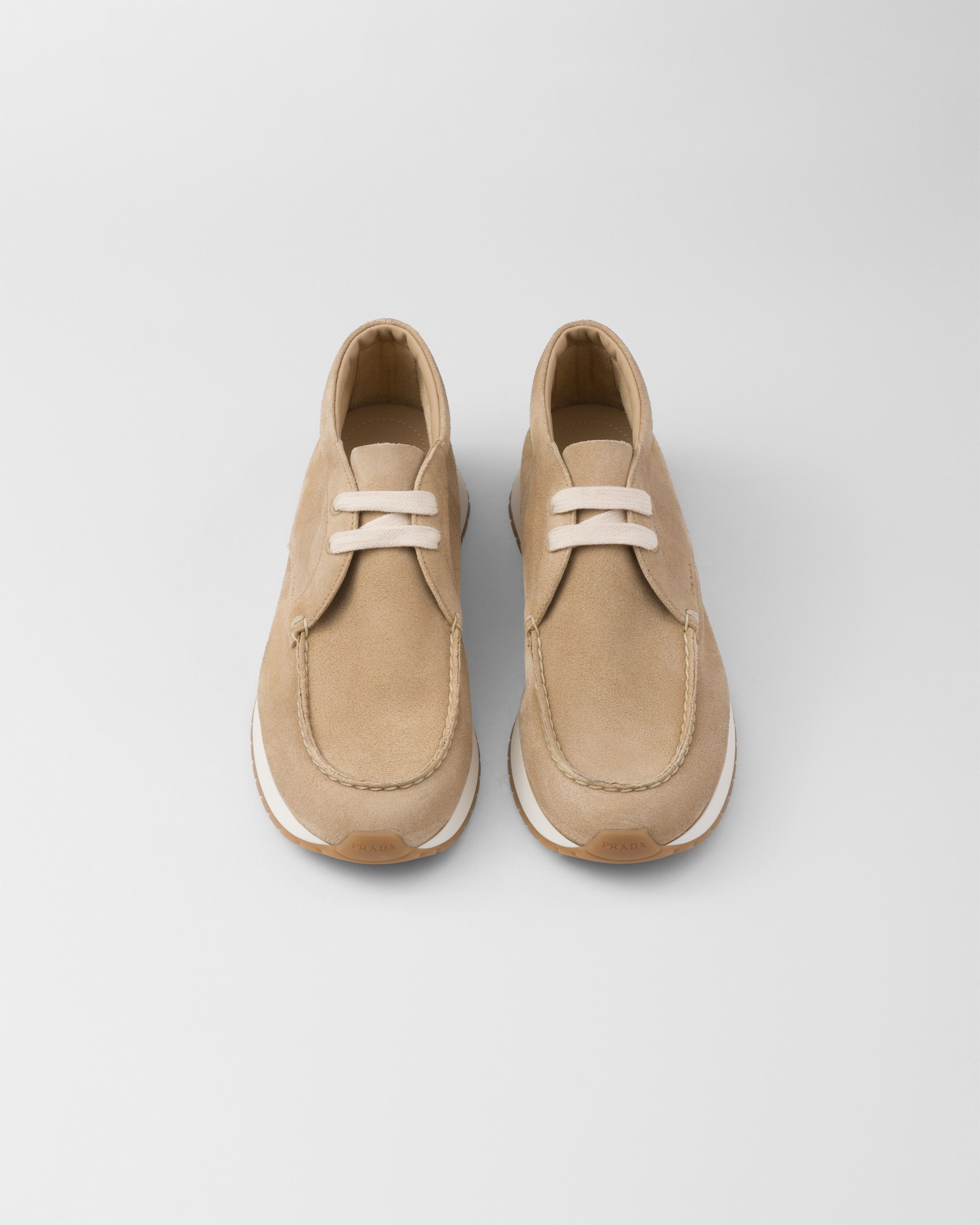 Prada o1mt1gz0225 Delavé Suede Chukka Shoes in Beige Size US 6 / EU 39 - 4 Thumbnail
