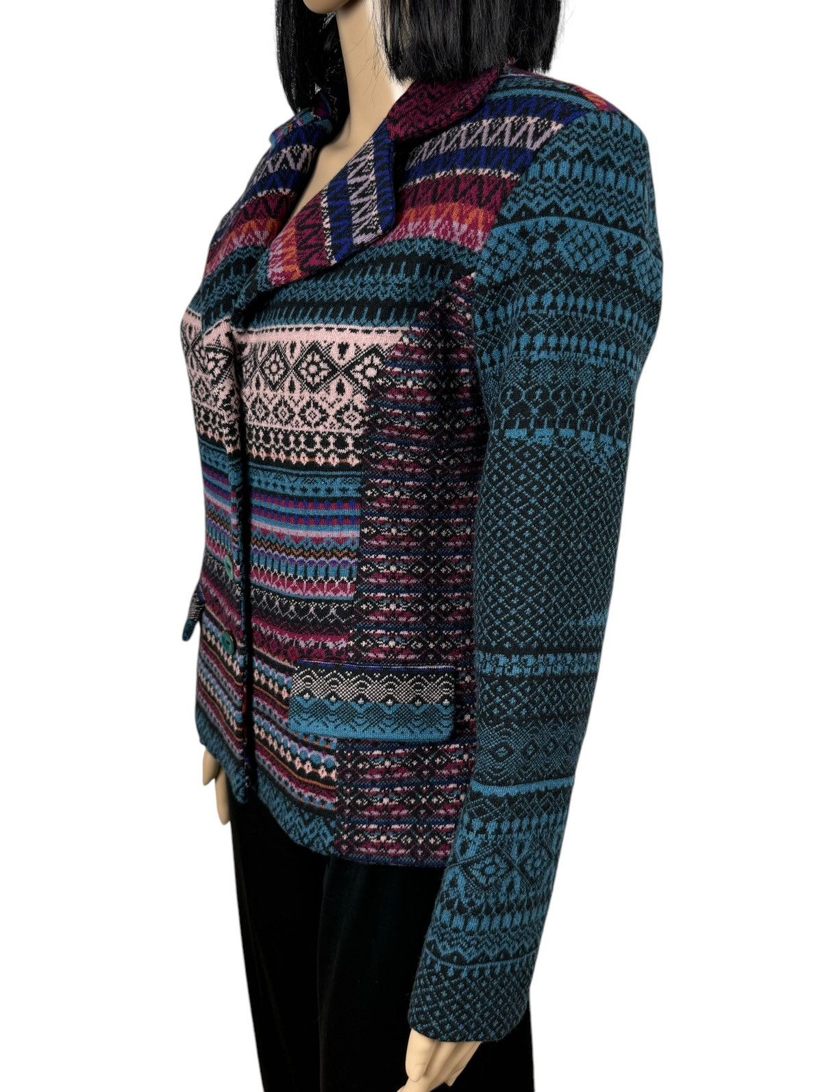 Designer Ivko Wool Coat Description Geometric Pattern size 38 Size XS / US 0-2 / IT 36-38 - 4 Thumbnail