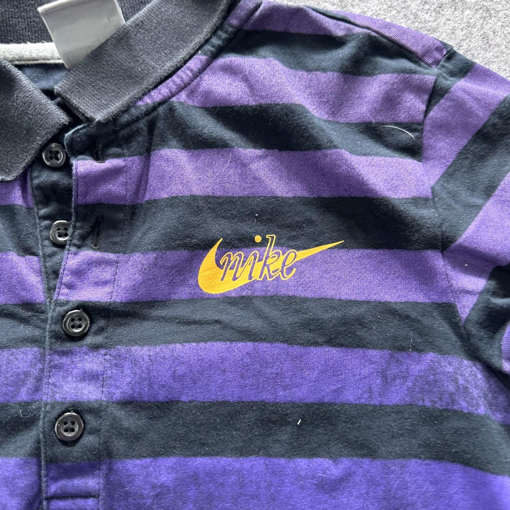 Nike Nike Polo Shirt Womens M Purple Black Stripe Short Sleeve Collared Top Size M / US 6-8 / IT 42-44 - 3 Thumbnail