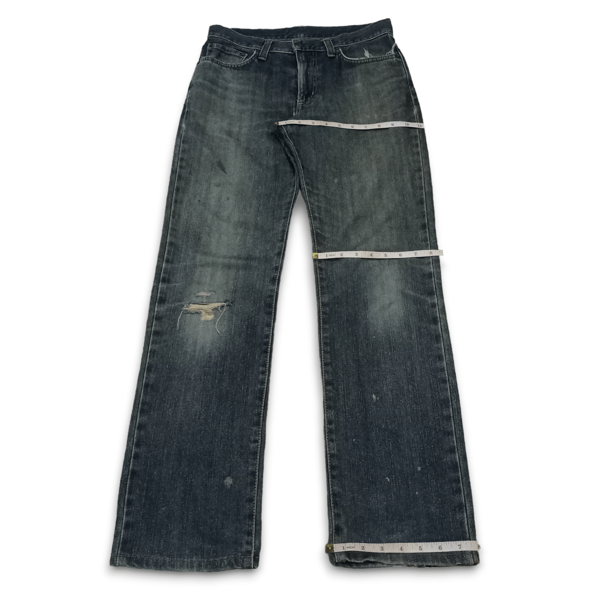 Edwin × Japanese Brand Vintage Edwin Japan Mud Wash Distressed Loose Jeans 31x31 Size US 31 - 12 Thumbnail