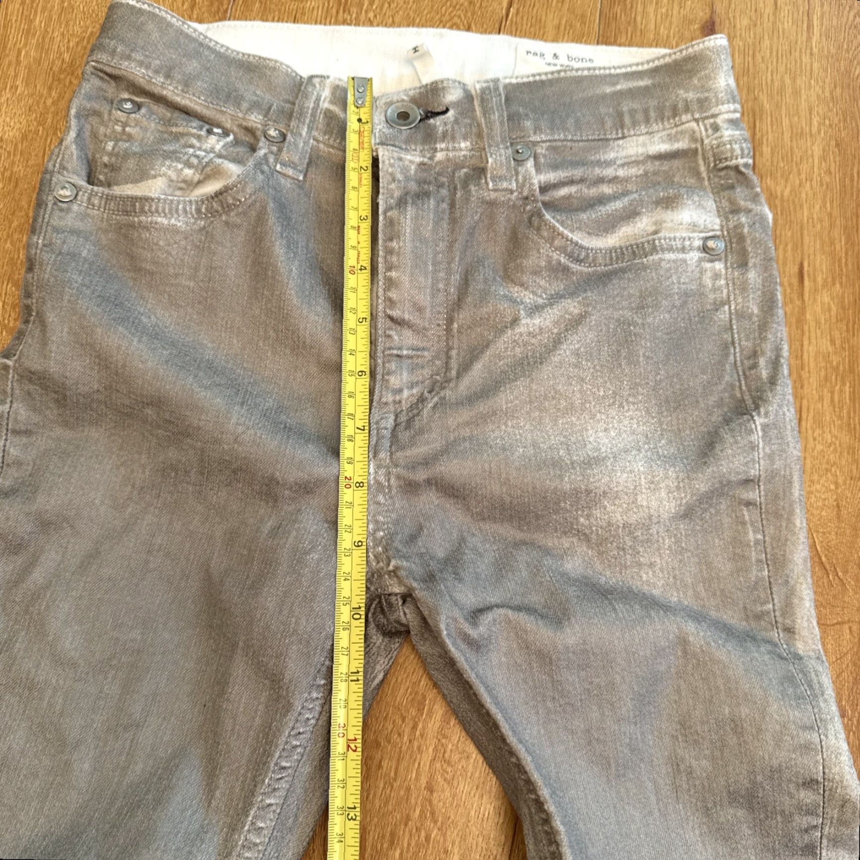 Rag & Bone Rag & Bone NY High Rise Skinny Jeans Women’s 24 Silver Metallic W1532O337 Womens Jeans Slim Skinny Silver Size 42" / US 20 - 5 Thumbnail