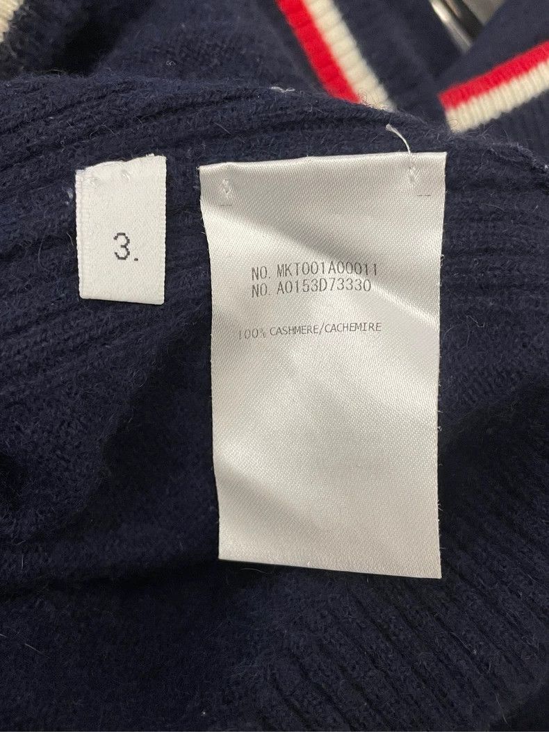 Thom Browne Thom browne Dark blue rare color stripe pure cashmere zippe Size US L / EU 52-54 / 3 - 6 Thumbnail