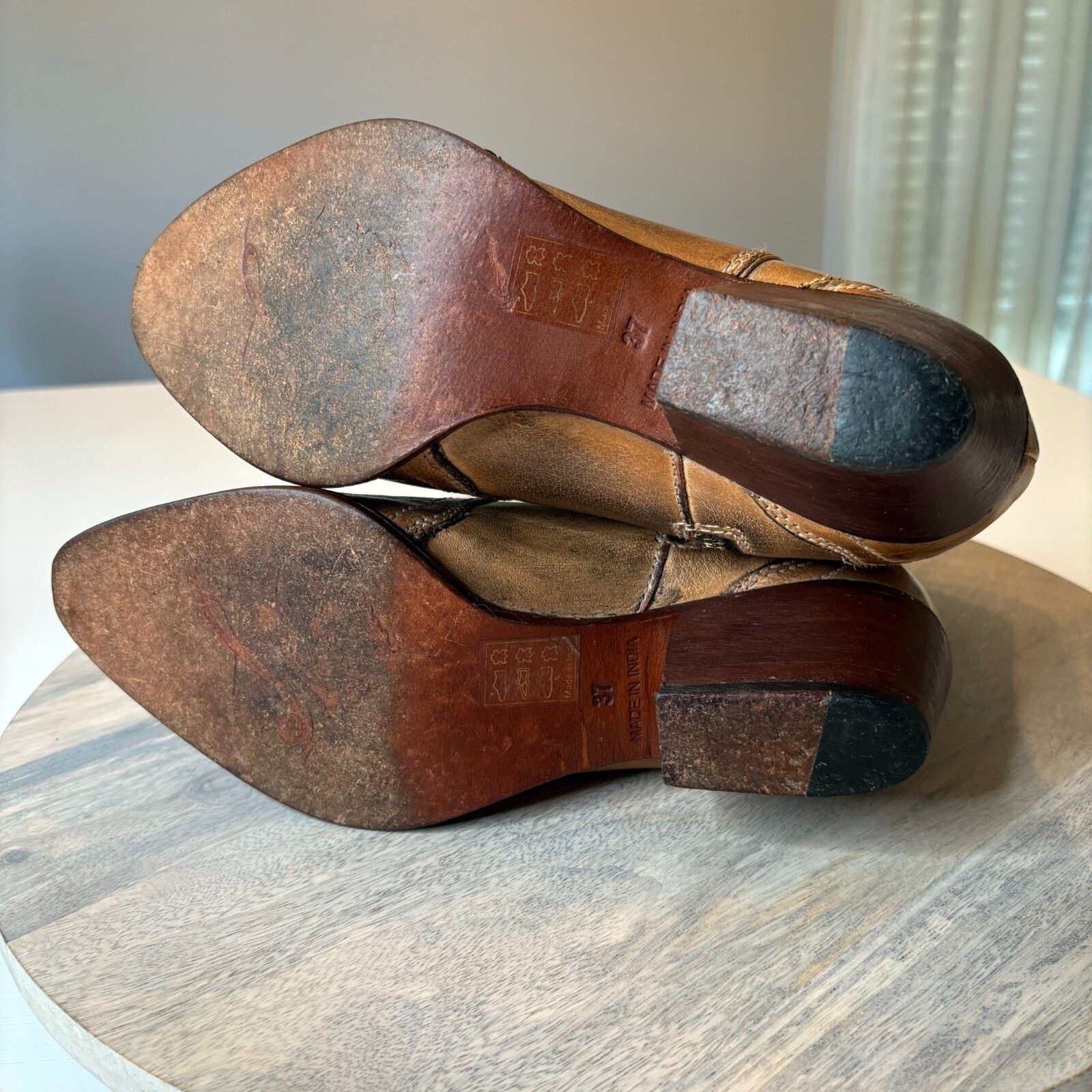 Free People Free People Frontier Western Leather Ankle Boots Sz 6.5 / 7 Size US 6.5 / IT 36.5 - 11 Thumbnail
