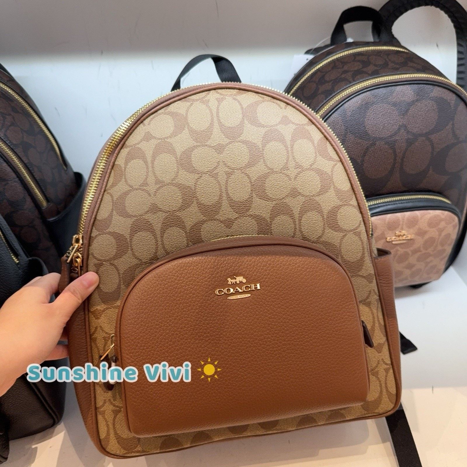 Coach NWT Coach Court 5671 Khaki Saddle Leather Backpack Size ONE SIZE - 1 Thumbnail