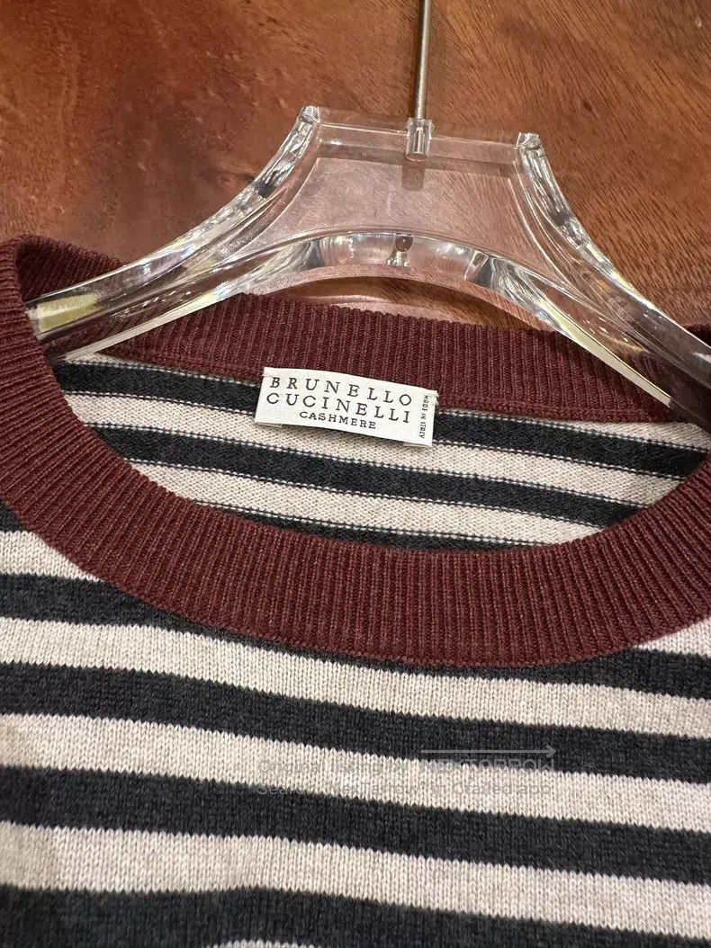 Brunello Cucinelli Brunello Cucinelli Studded Striped Wool Knit Sweater Size M / US 6-8 / IT 42-44 - 5 Thumbnail