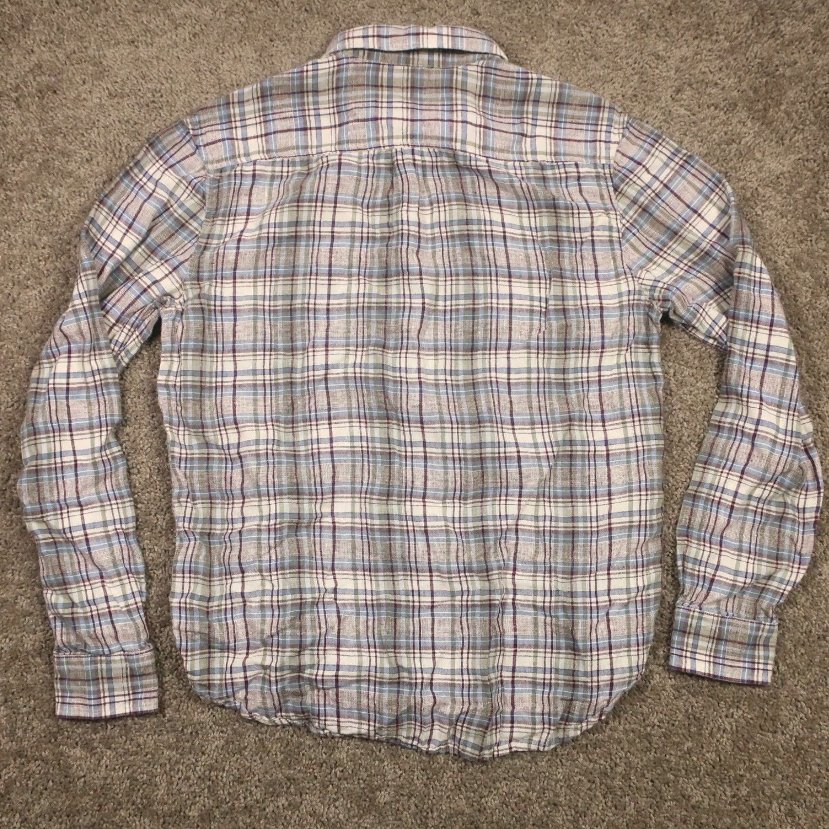 Lucky Brand Lucky Brand Linen Shirt Mens L Multicolor Plaid Button Up Long Sleeve EUC Size US L / EU 52-54 / 3 - 4 Thumbnail