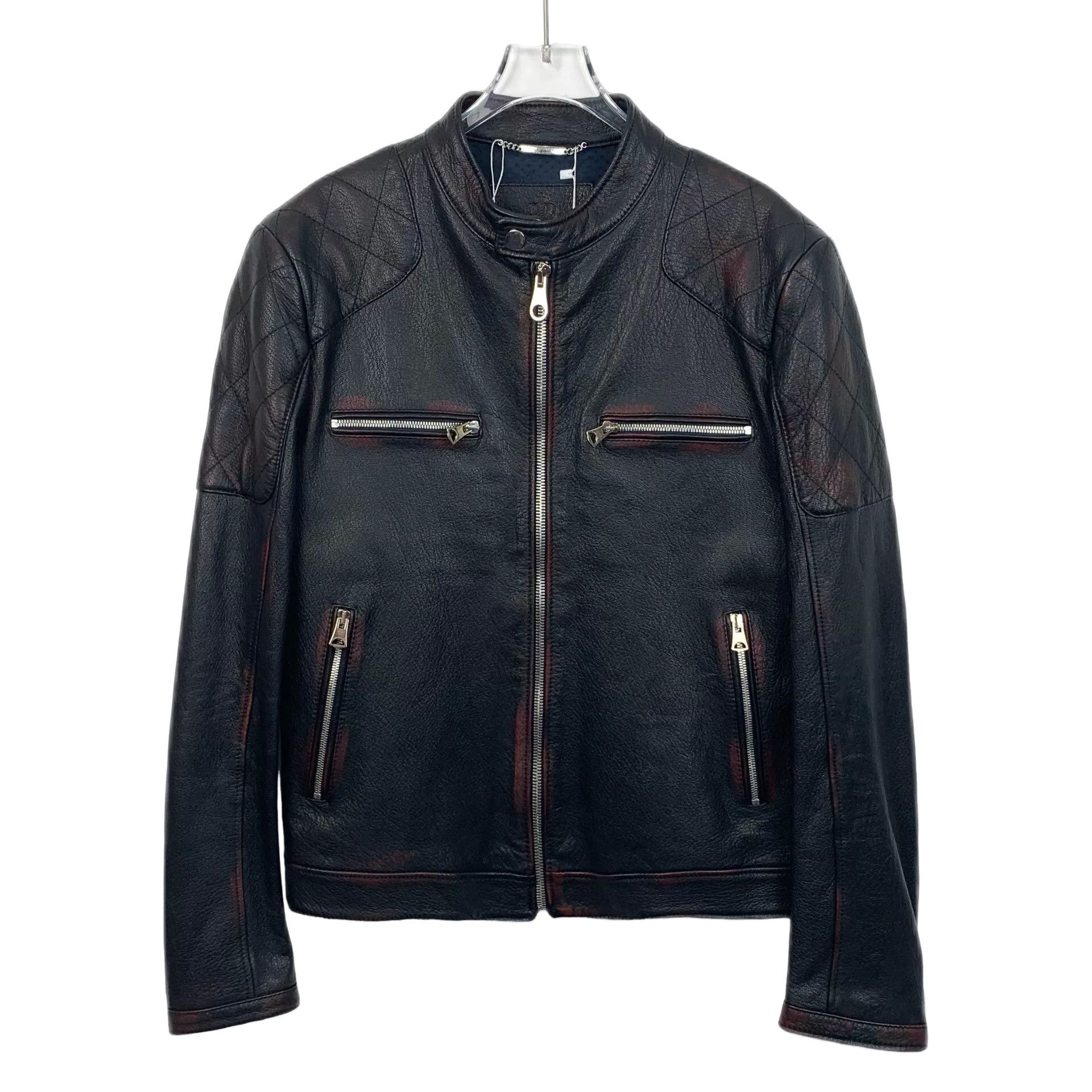Dolce & Gabbana Dolce & Gabbana Distressed Lambskin Leather Jacket 48 Size US M / EU 48-50 / 2 - 1 Thumbnail