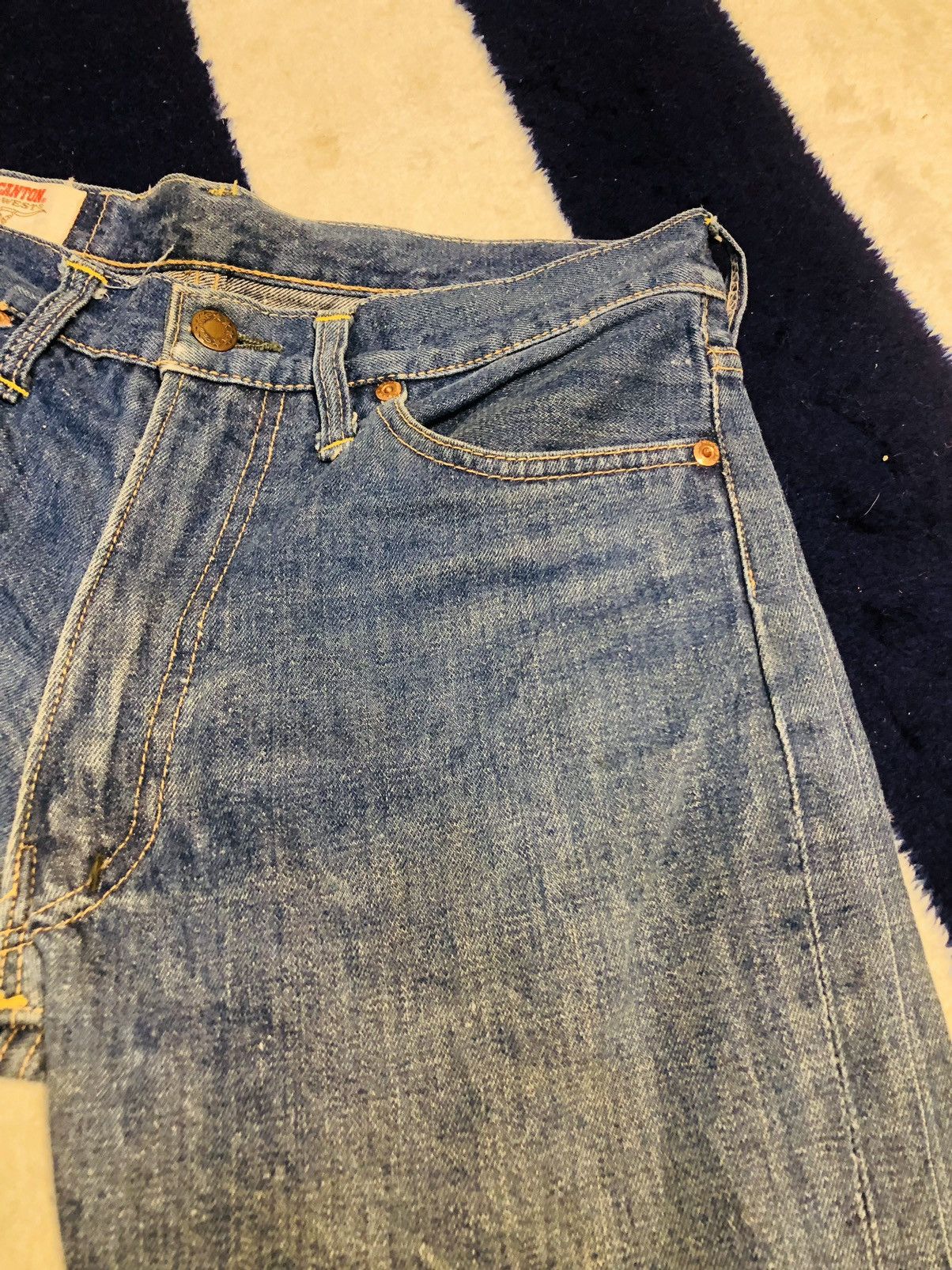 Sugar Cane × Vintage Canton Distressed Jeans (1) Size US 28 / EU 44 - 8 Thumbnail