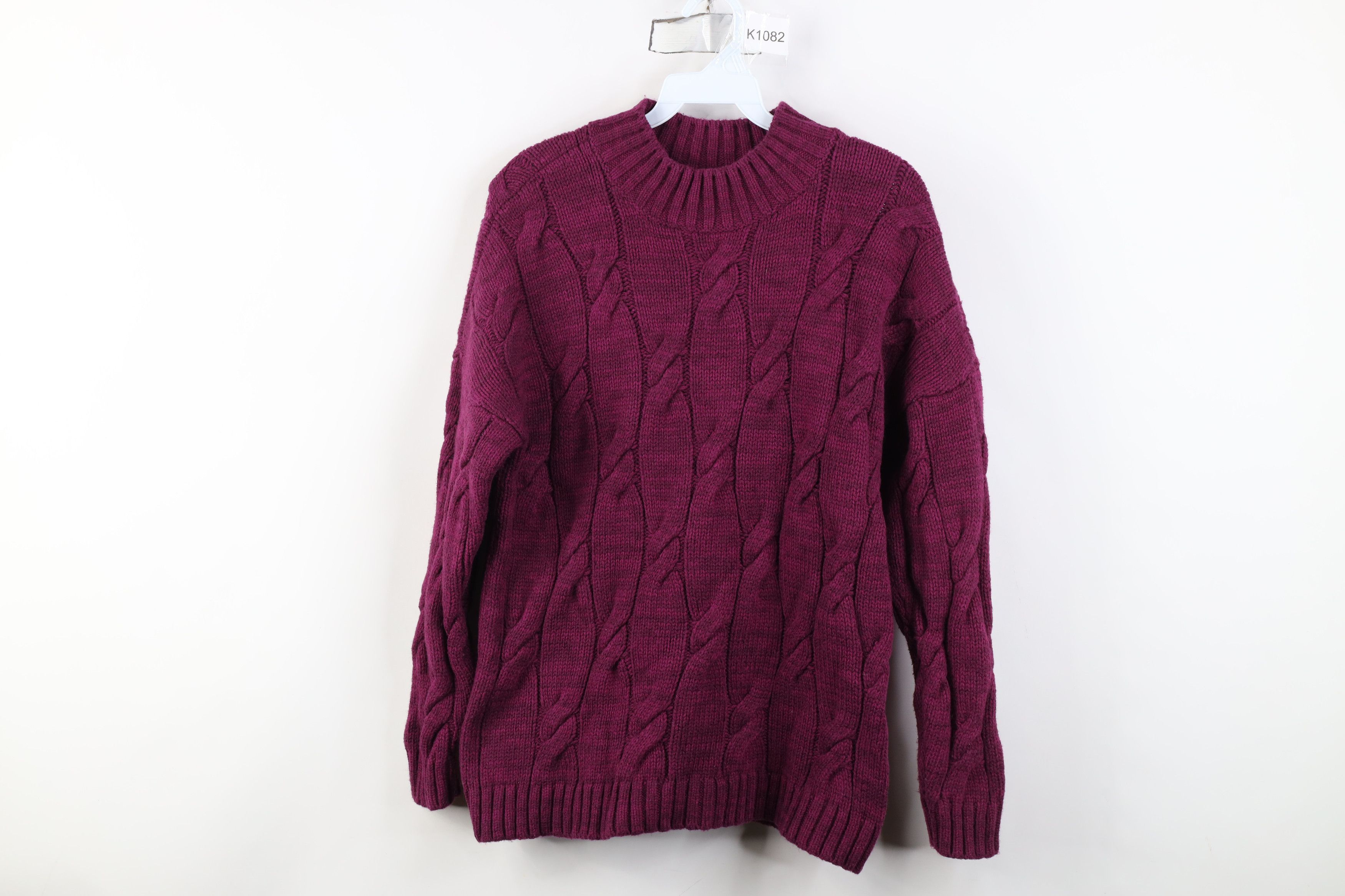 Lands' End Vintage Lands End Fisherman Chunky Cable Mock Neck Sweater Size S / US 4 / IT 40 - 1 Thumbnail
