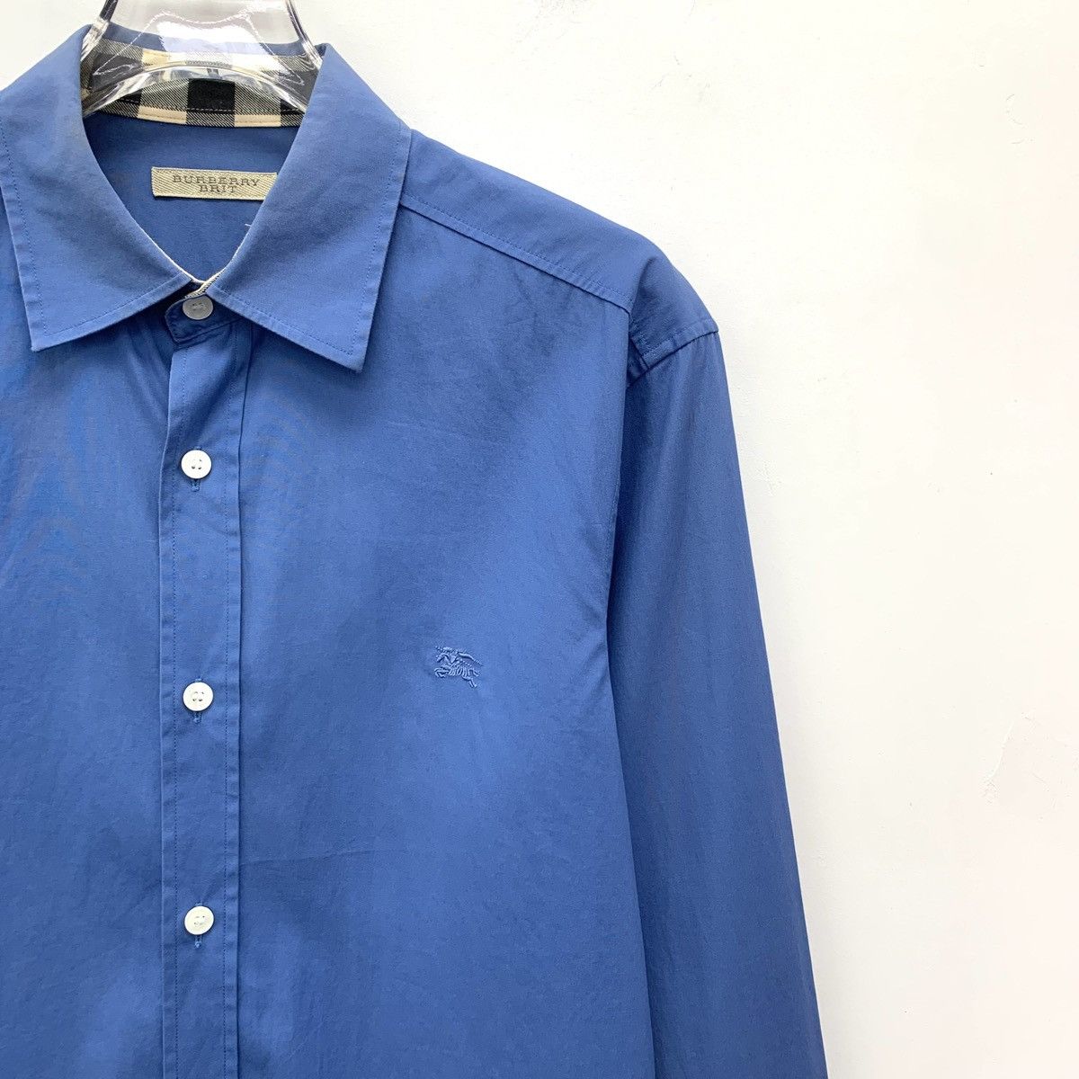 Burberry Burberry Blue Knight Embroidered Long Sleeve Shirt K26WX Size US S / EU 44-46 / 1 - 3 Thumbnail