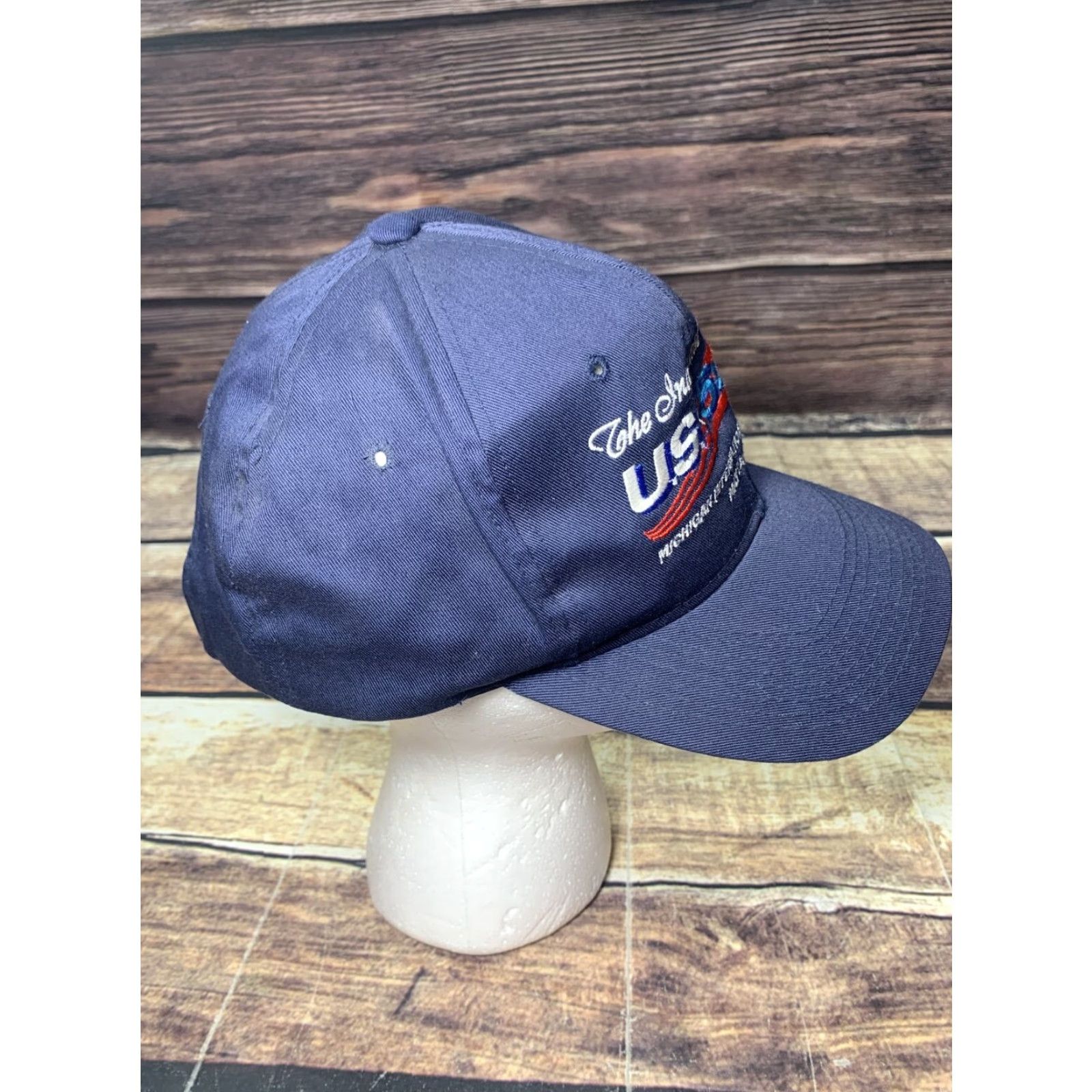 Vintage VINTAGE Michigan International Speedway 1996 500 Snapback Trucker Hat Cap MIS Blue Snap-Back Men Adjustable Hat Size ONE SIZE - 5 Thumbnail