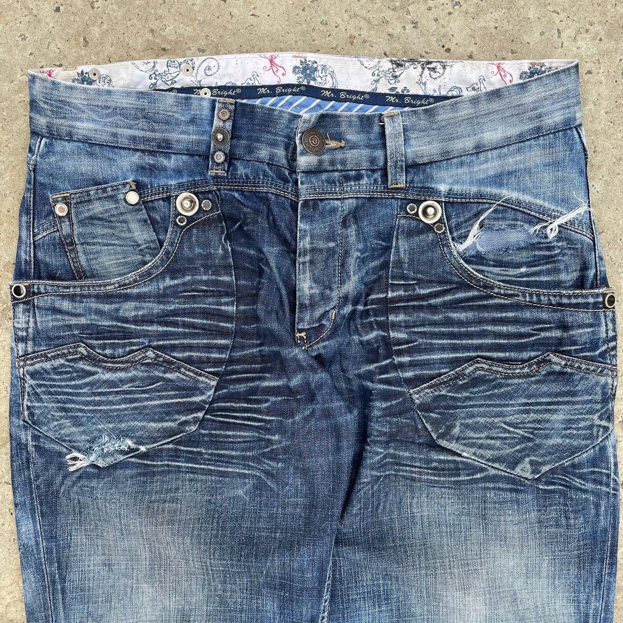 Le Grande Bleu (L.G.B.) VTG Japanese Style Crazy 🤯 Mr.Bright Jeans Baggy Rap Custom Size US 36 / EU 52 - 5 Thumbnail