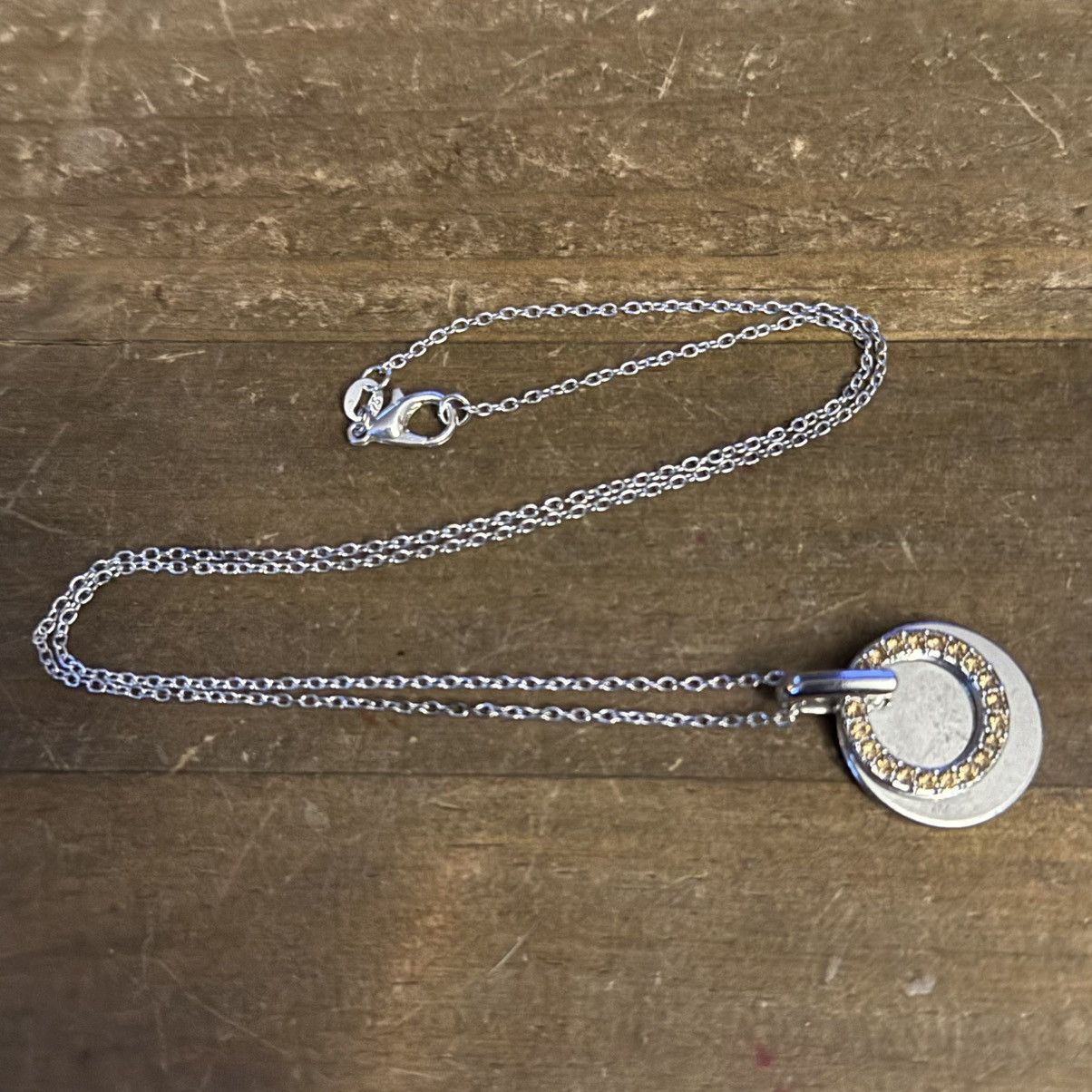 Other Silver tone layered rhinestone disc pendant necklace Size ONE SIZE - 2 Thumbnail