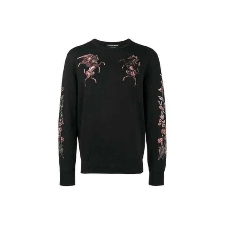 Alexander McQueen Alexander McQueen Floral Unicorn Embroidery Knit Sweater 0079 Size US L / EU 52-54 / 3 - 1 Thumbnail