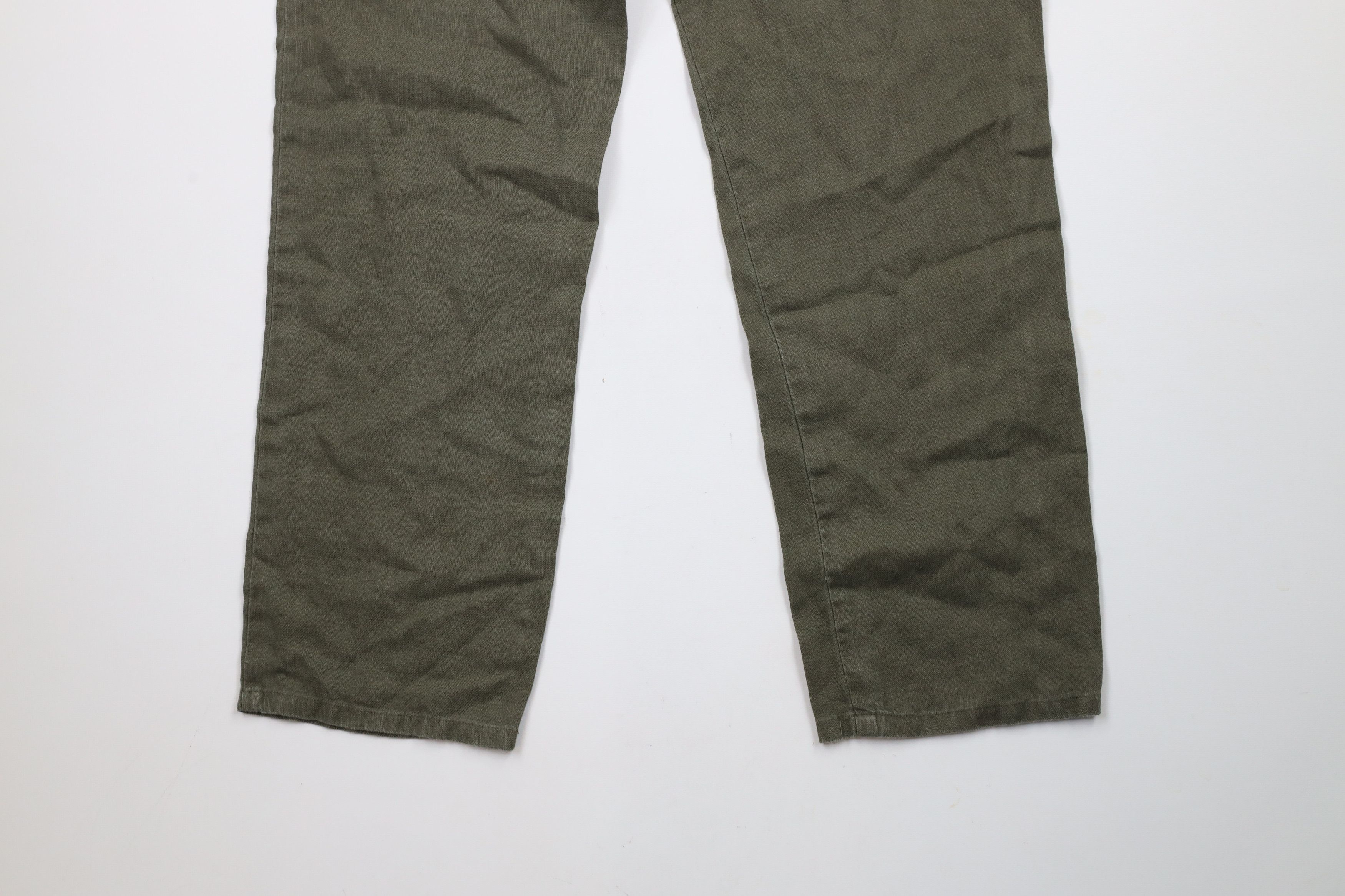 Ralph Lauren × Vintage Vintage 90s Ralph Lauren Relaxed Fit Linen Chino Pants Green Size 32" / US 10 / IT 46 - 12 Thumbnail