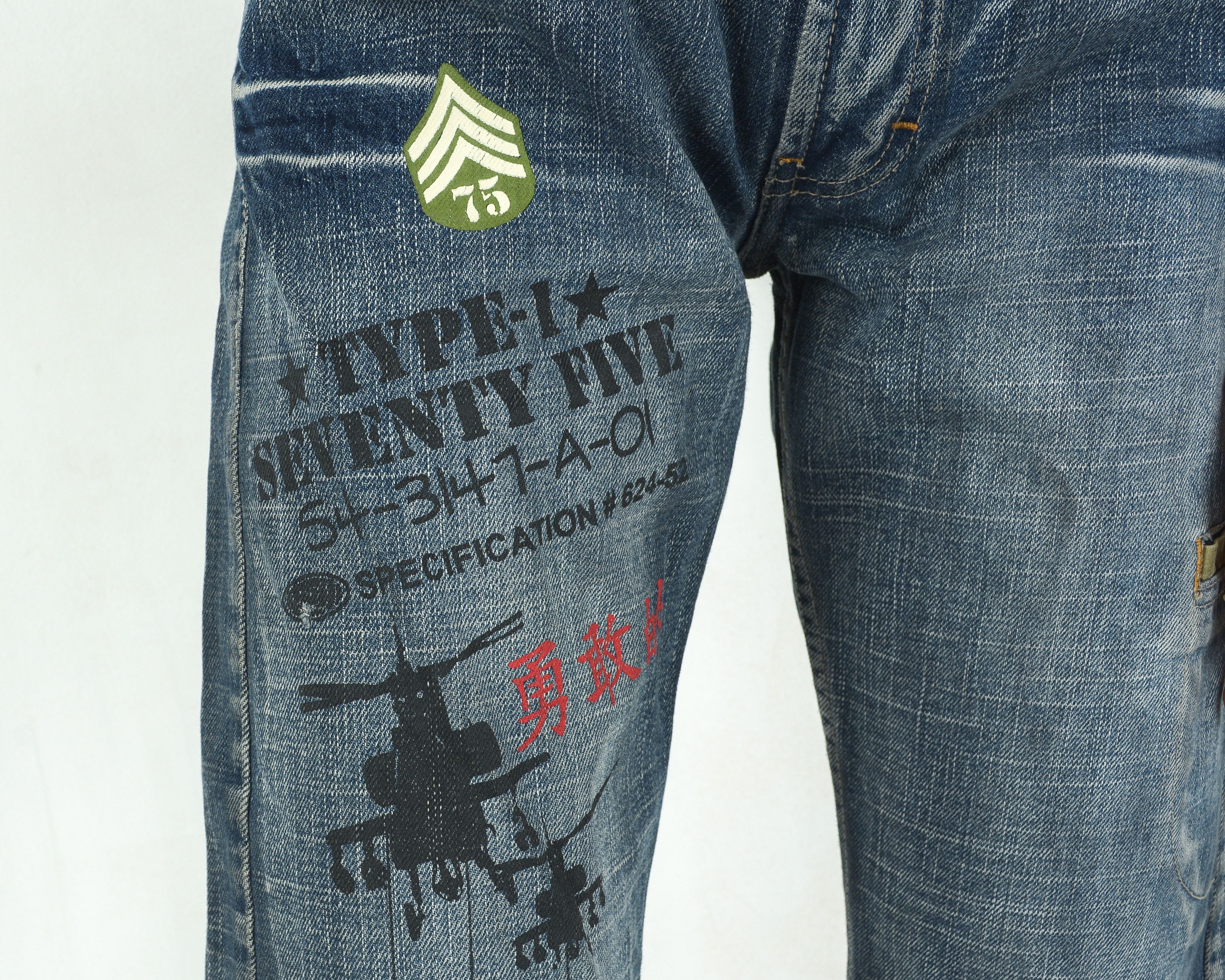 Other × Vintage ROUGH RIDER JEANS W31 L32 Straight Denim Camo Jeans Pants Size 31" - 5 Thumbnail