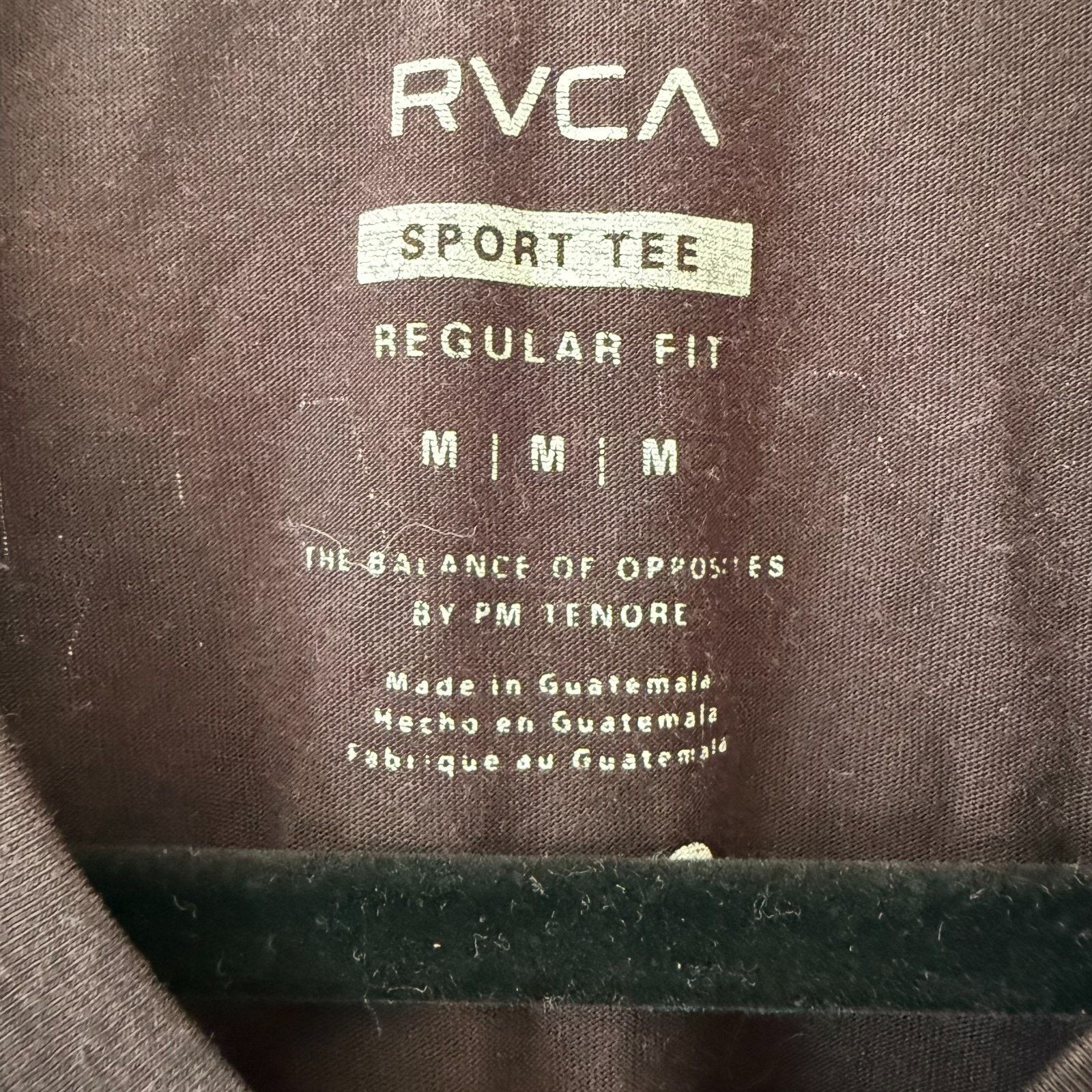 RVCA RVCA Black Reversed Logo Sport Tee Shirt Size Medium Size US M / EU 48-50 / 2 - 4 Thumbnail