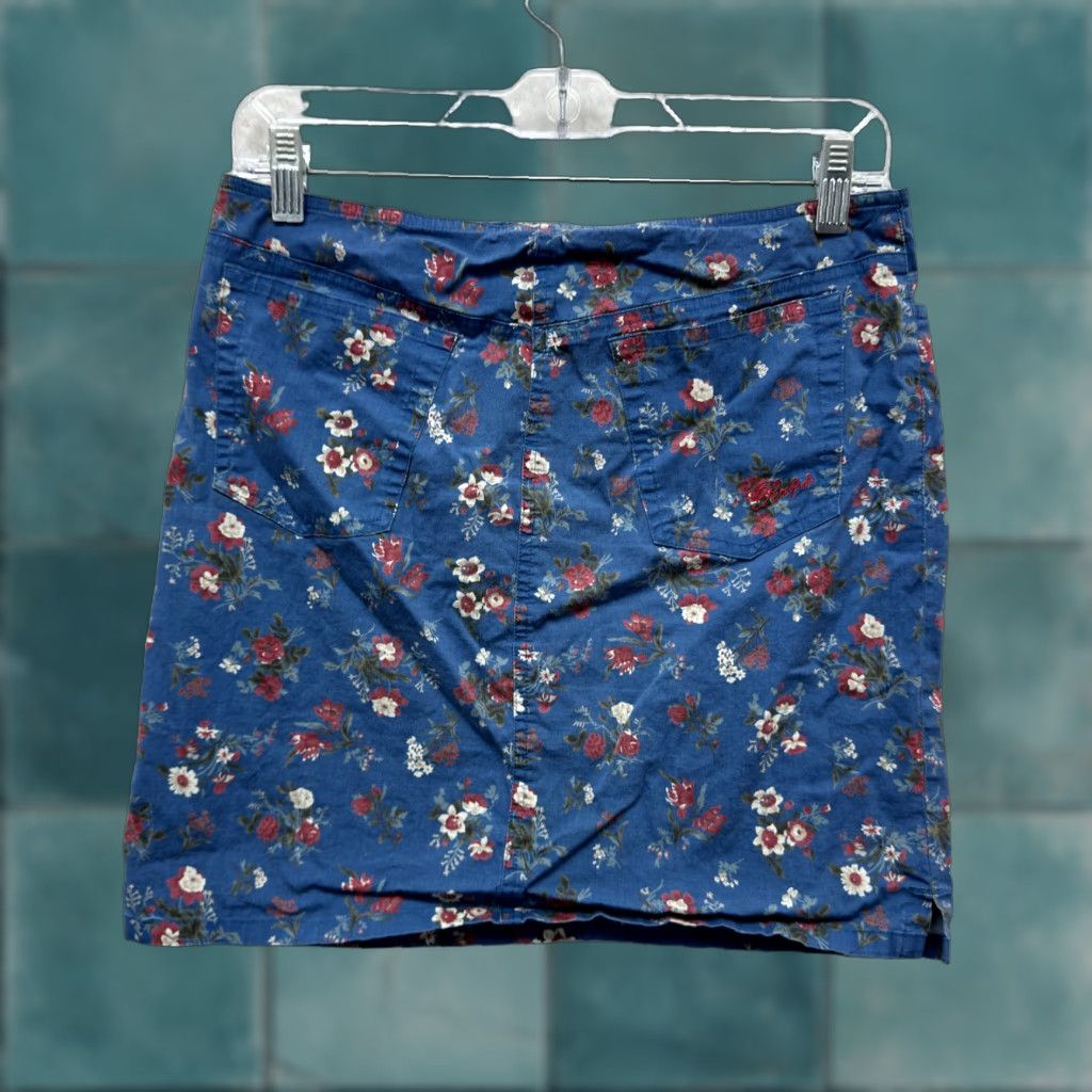 Ralph Lauren VINTAGE Ralph Lauren Mini Skirt 6 27 Medium Blue Ditsy Floral 70s Western Boho Mens Girls Womens Size 28" / US 6 / IT 42 - 1 Thumbnail