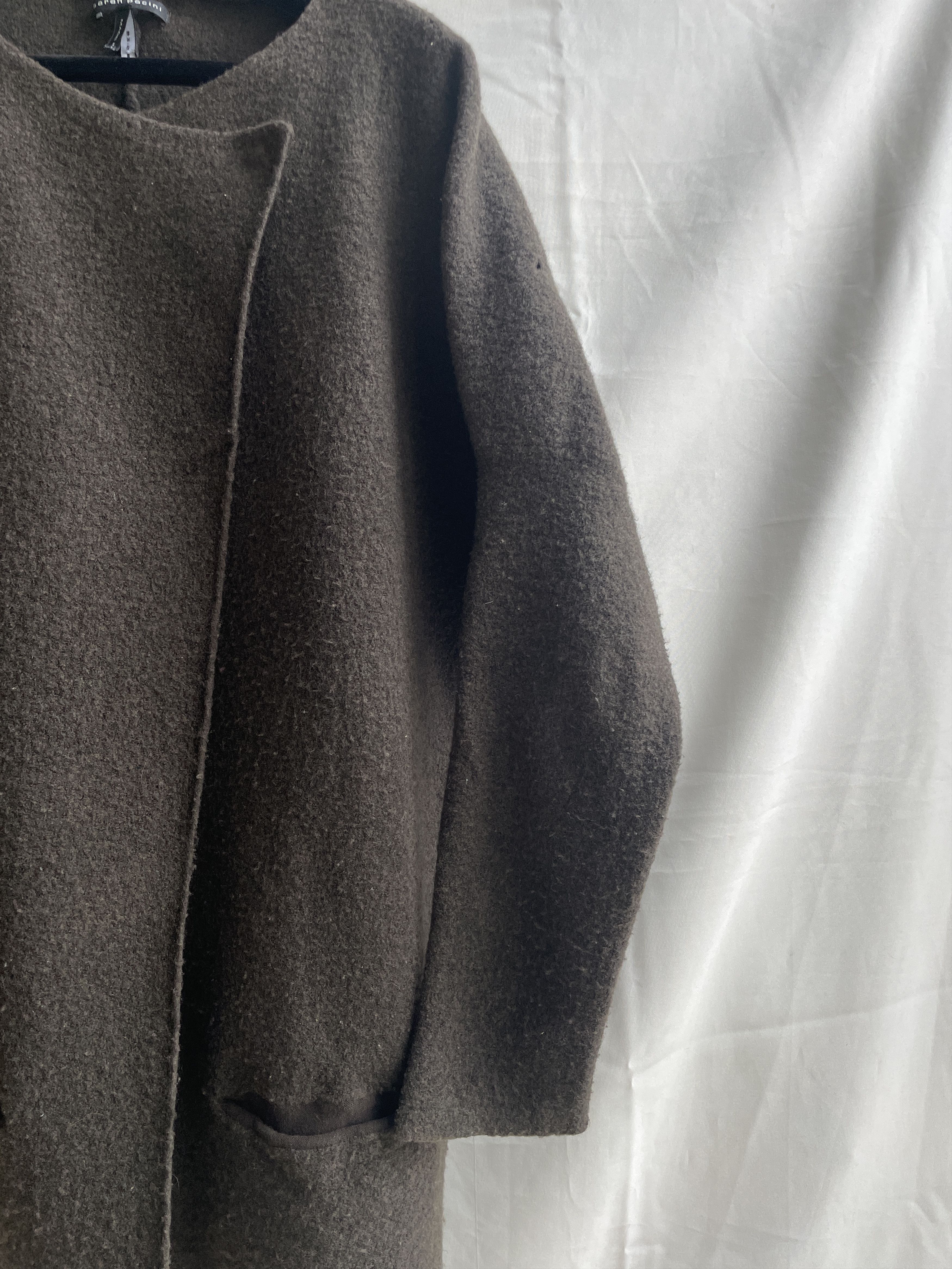 Sarah Pacini Sarah Pacini Wool Blend Perforated Back Green Cardigan Size ONE SIZE - 4 Thumbnail